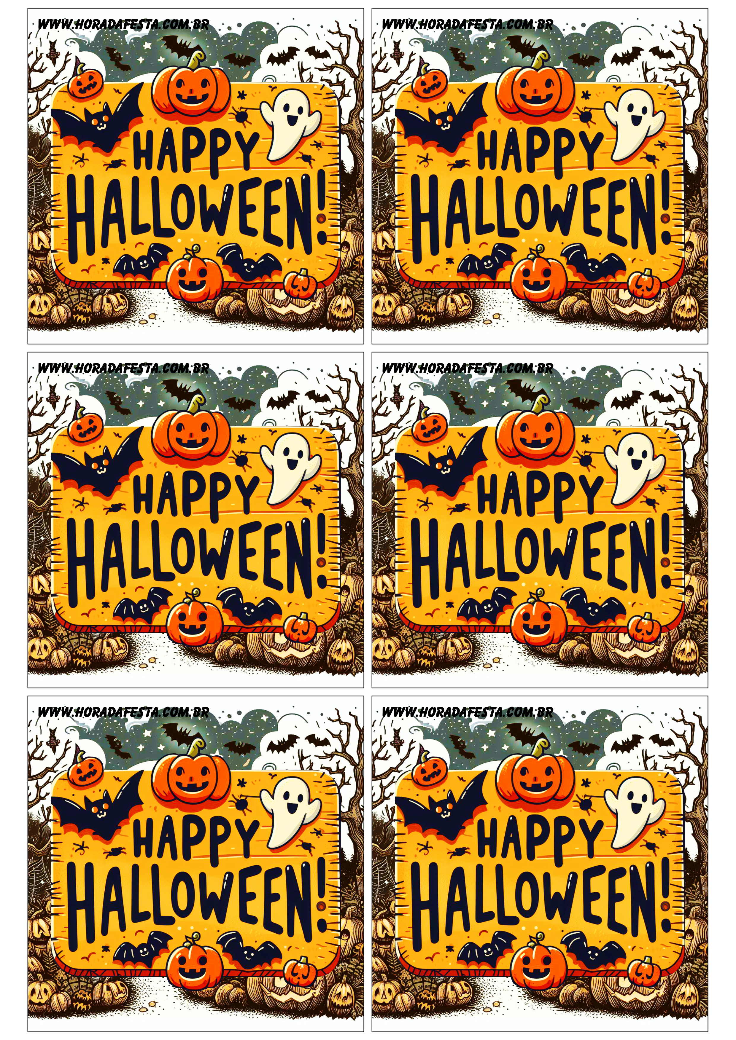 Happy Halloween adesivo tag sticker painel decoração grátis de festa artigos de papelaria 6 imagens png