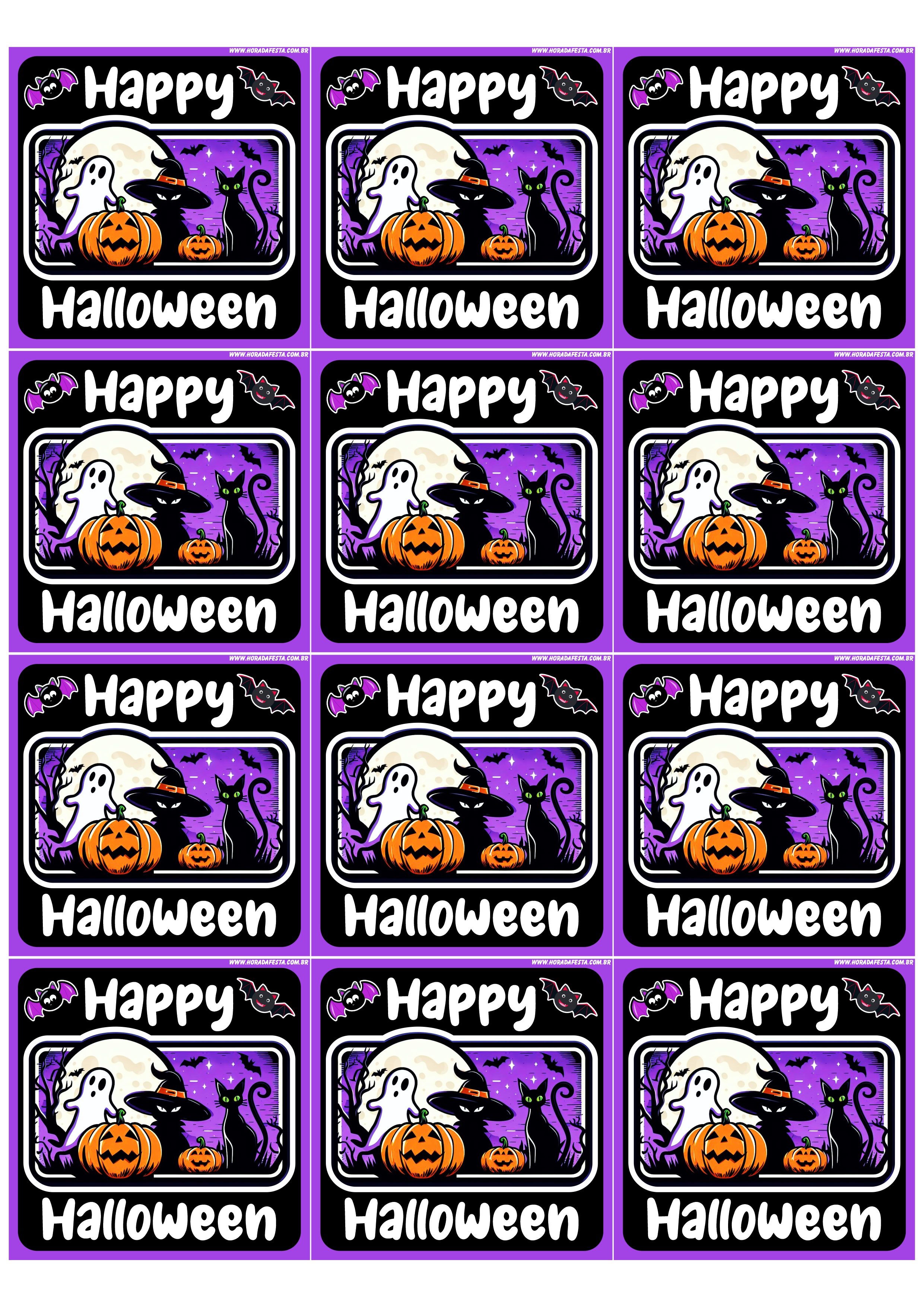 Happy Halloween adesivo tag sticker painel decoração grátis de festa artigos de papelaria artes gráficas 12 imagens png