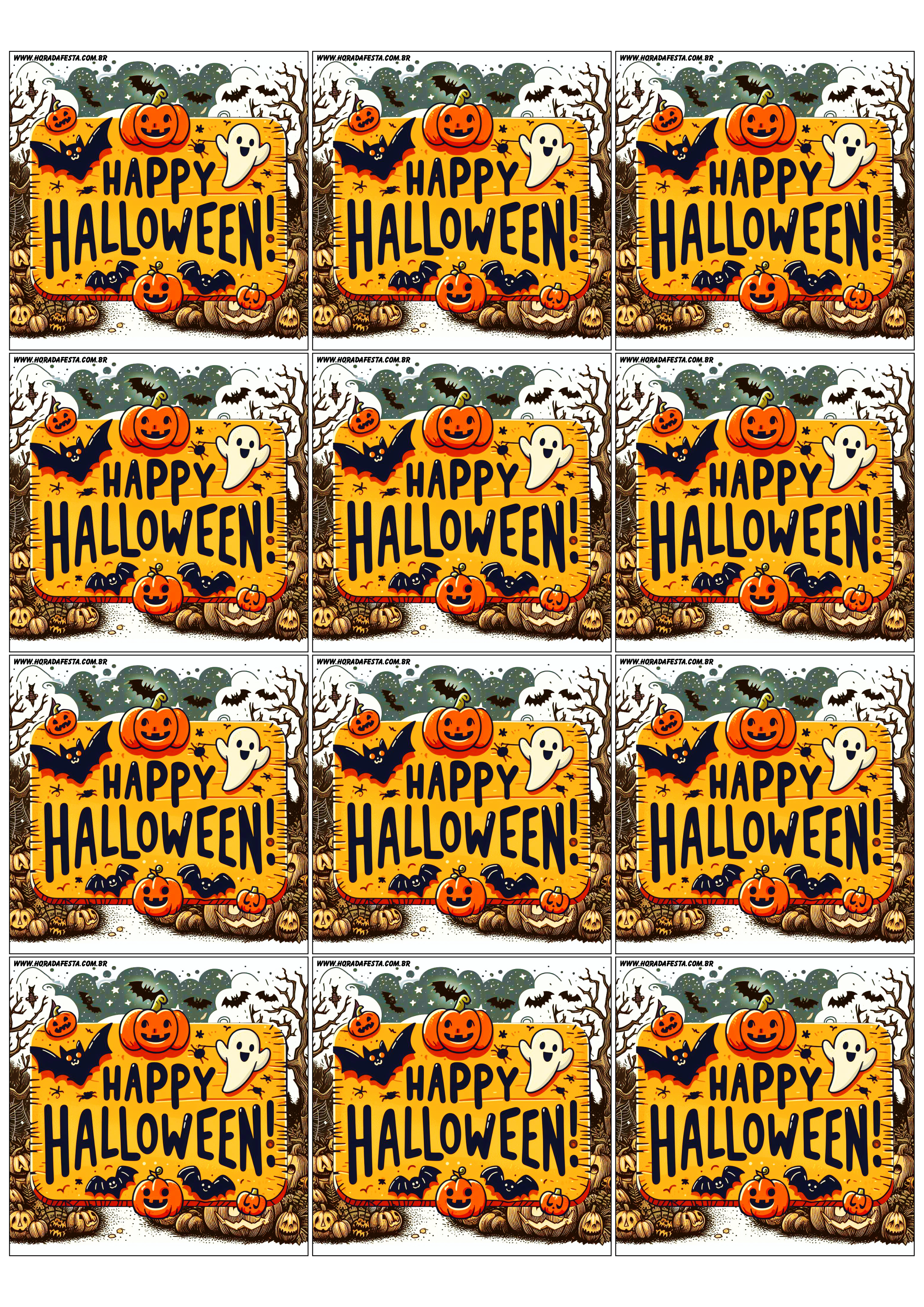 Happy Halloween adesivo tag sticker painel decoração grátis de festa artigos de papelaria 12 imagens png