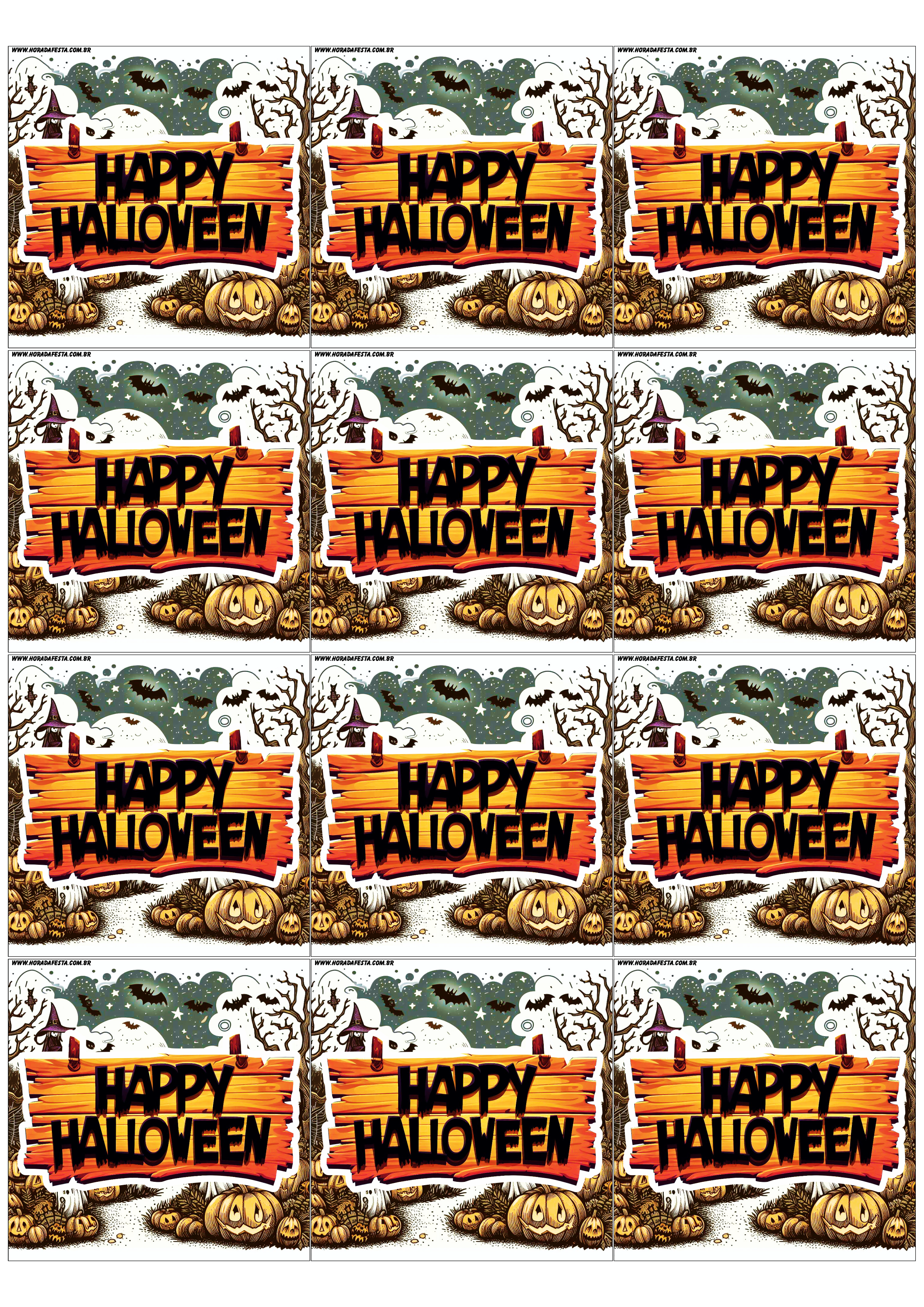 Happy Halloween adesivo tag sticker painel decoração grátis de festa artigos de papelaria design 12 imagens png