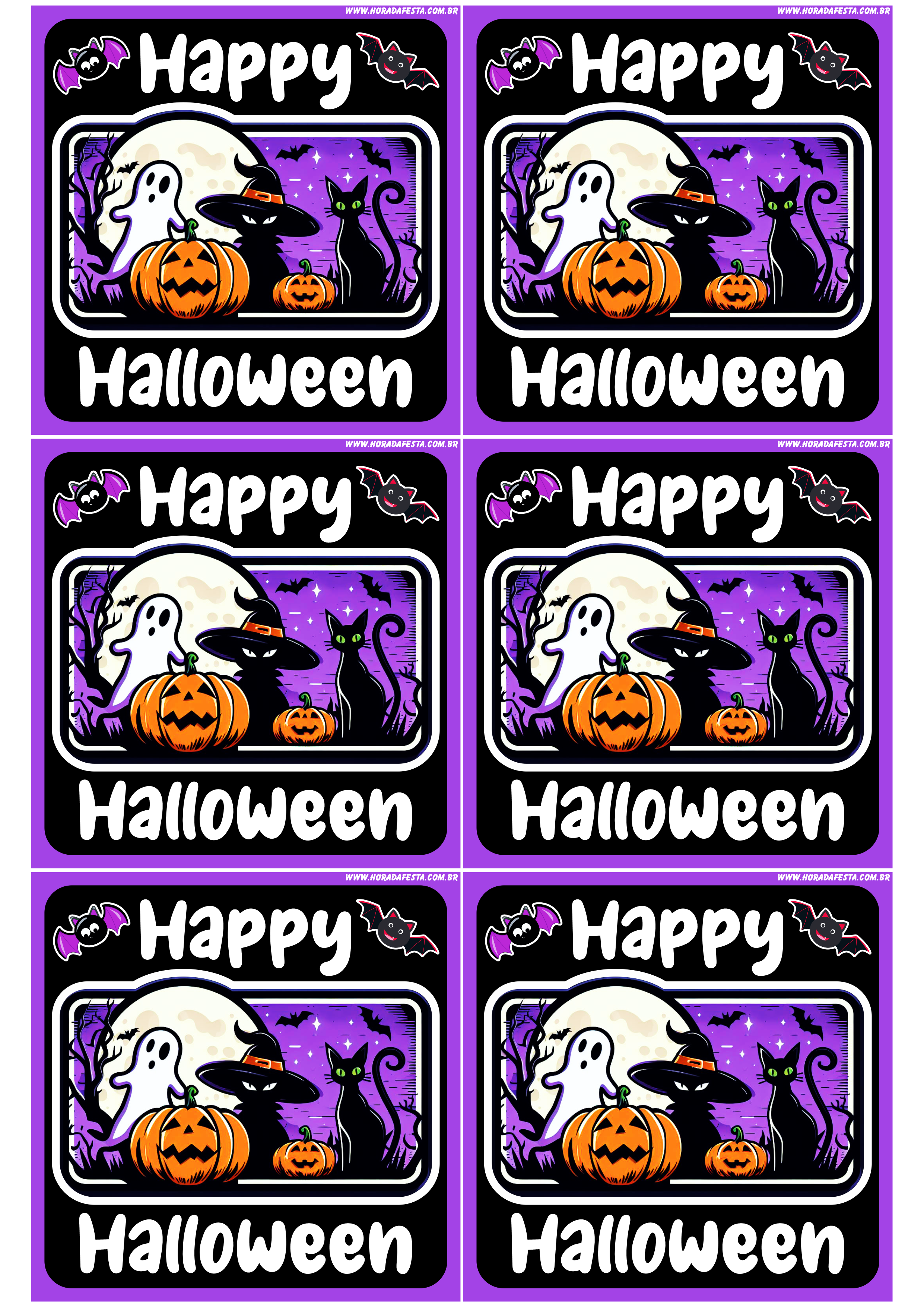 Happy Halloween adesivo tag sticker painel decoração grátis de festa artigos de papelaria artes gráficas 6 imagens png