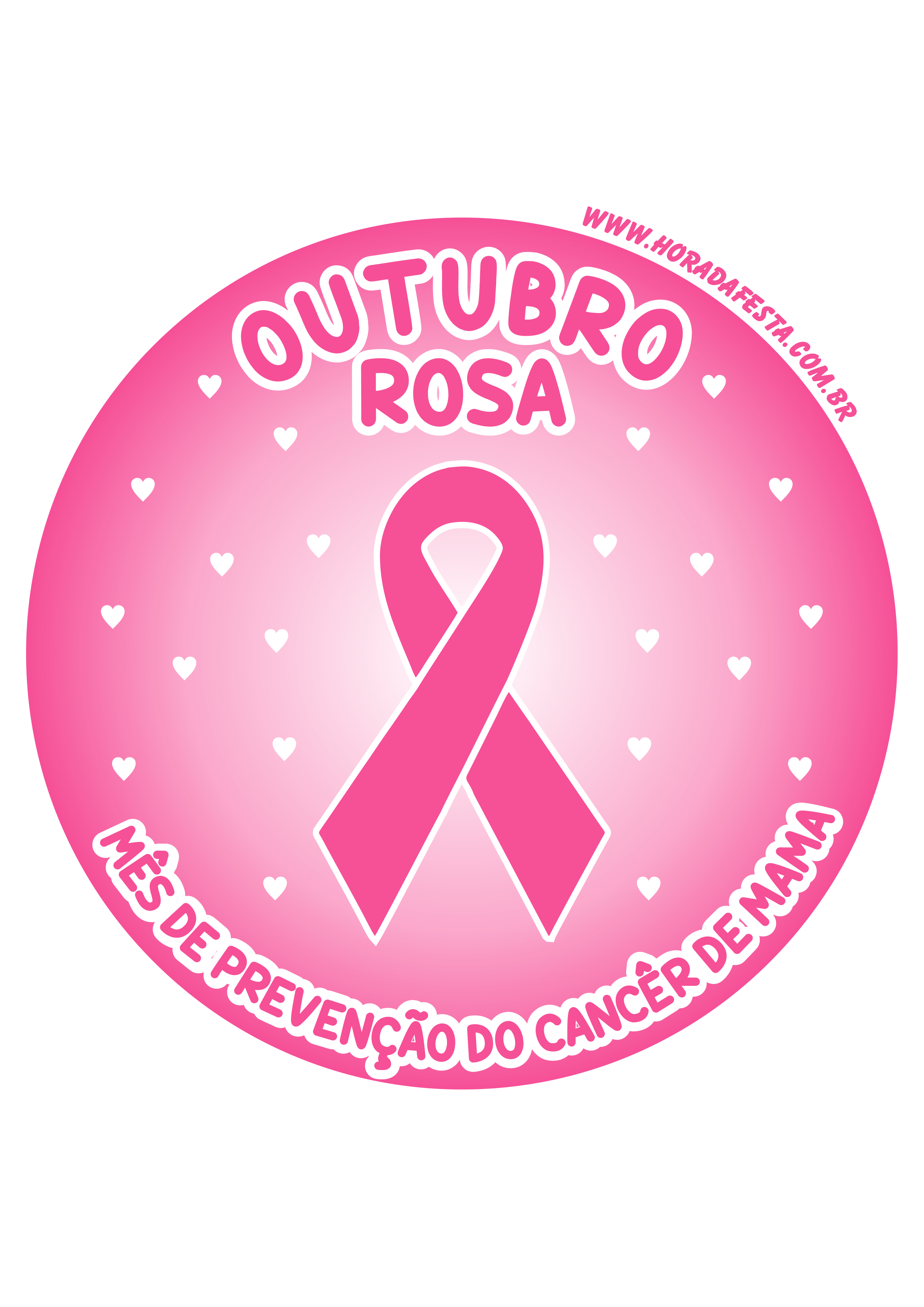 Outubro rosa mês de prevenção do câncer de mama adesivo redondo tag sticker png