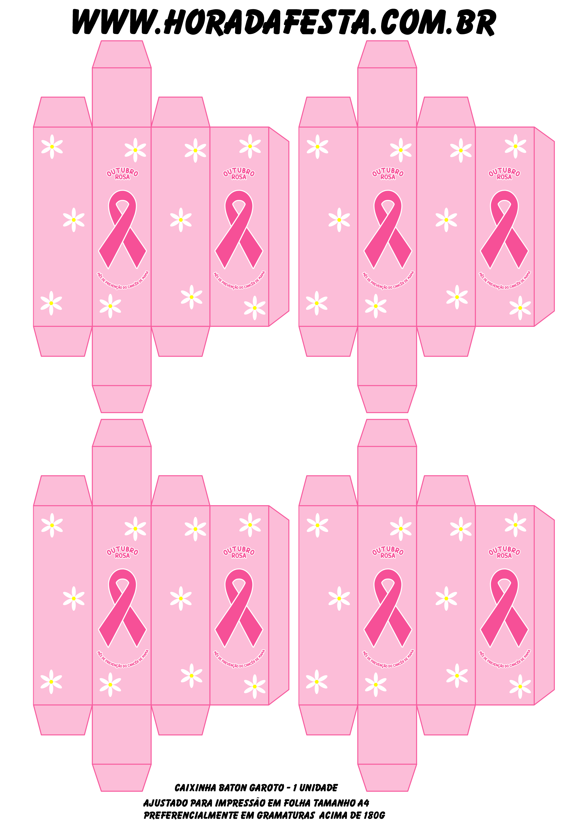 Outubro rosa mês de prevenção do câncer de mama caixinha baton garoto mimo 4 imagens png