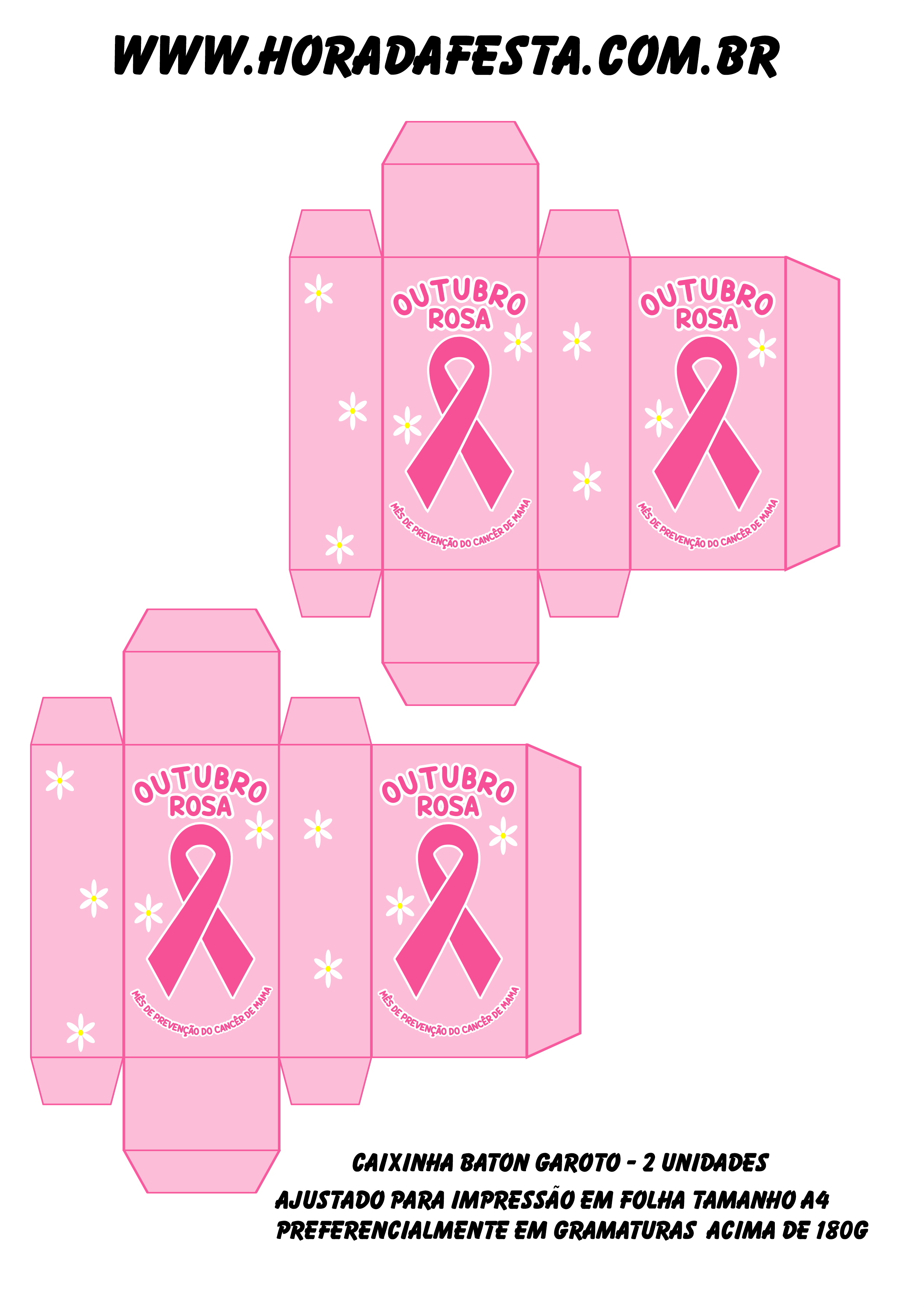 Outubro rosa mês de prevenção do câncer de mama caixinha baton garoto duplo mimo 2 imagens png