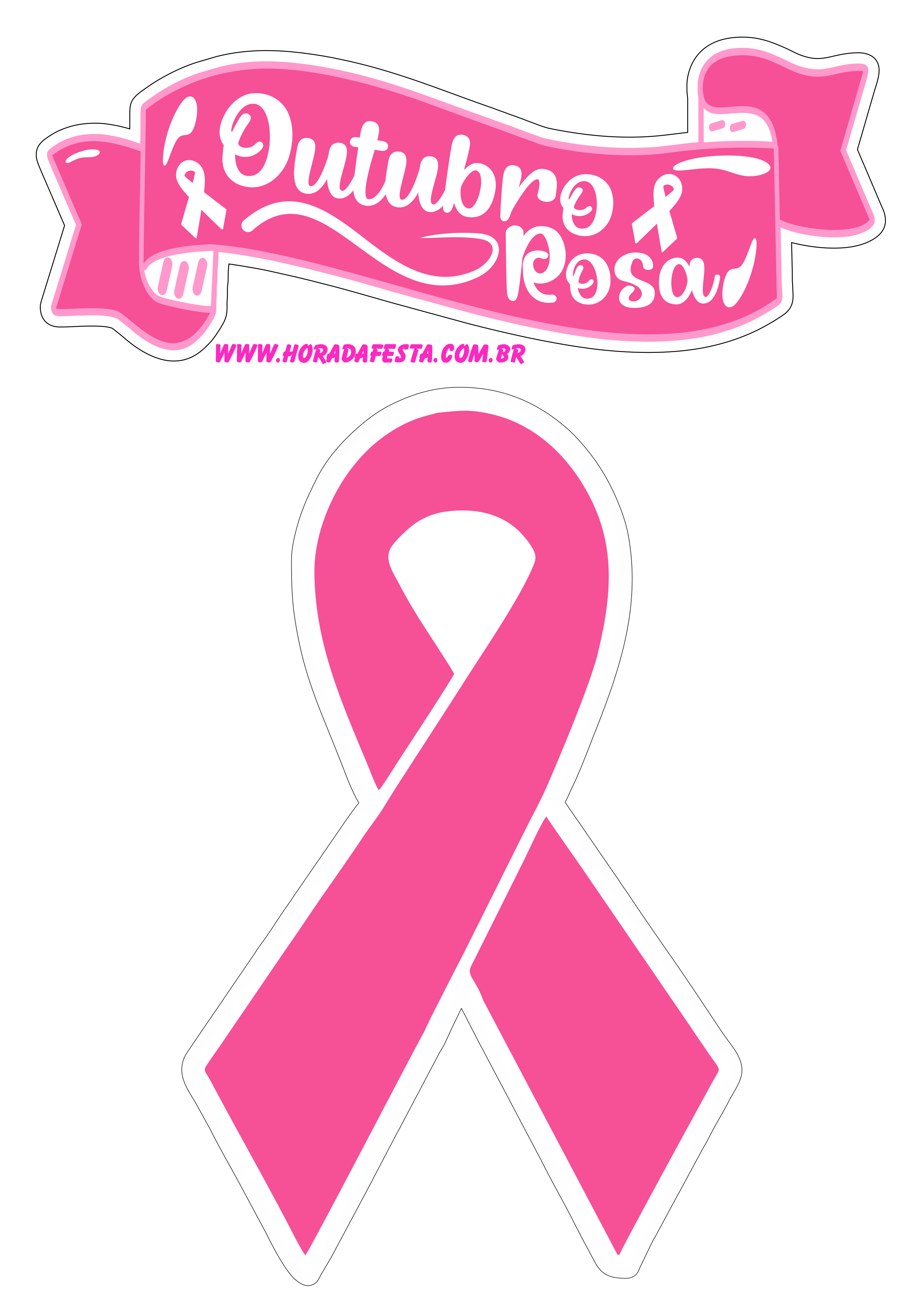 Mês de prevenção ao câncer de mama outubro rosa topo de bolo decoração png