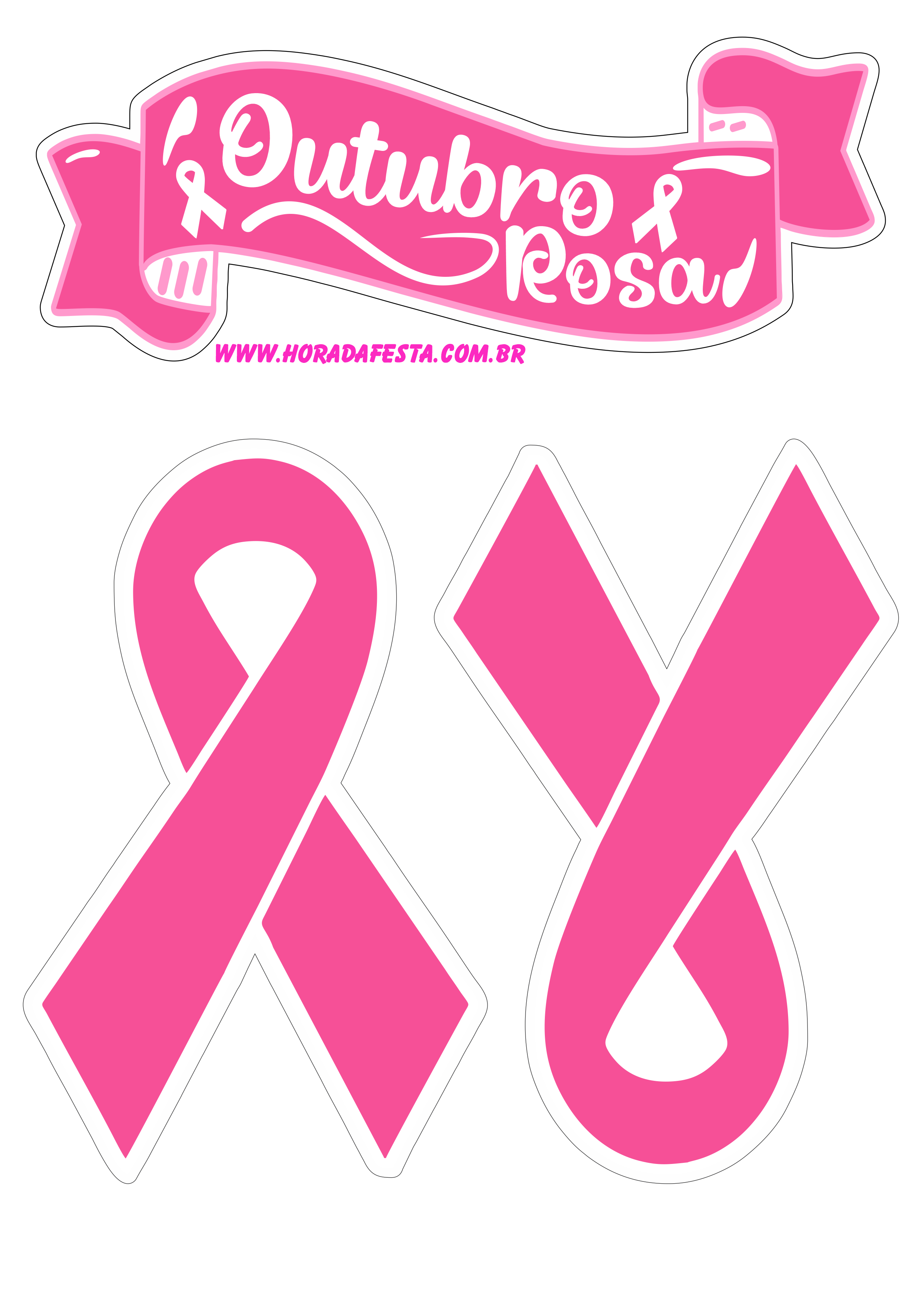 Mês de prevenção ao câncer de mama outubro rosa topo de bolo decoração artes gráficas png