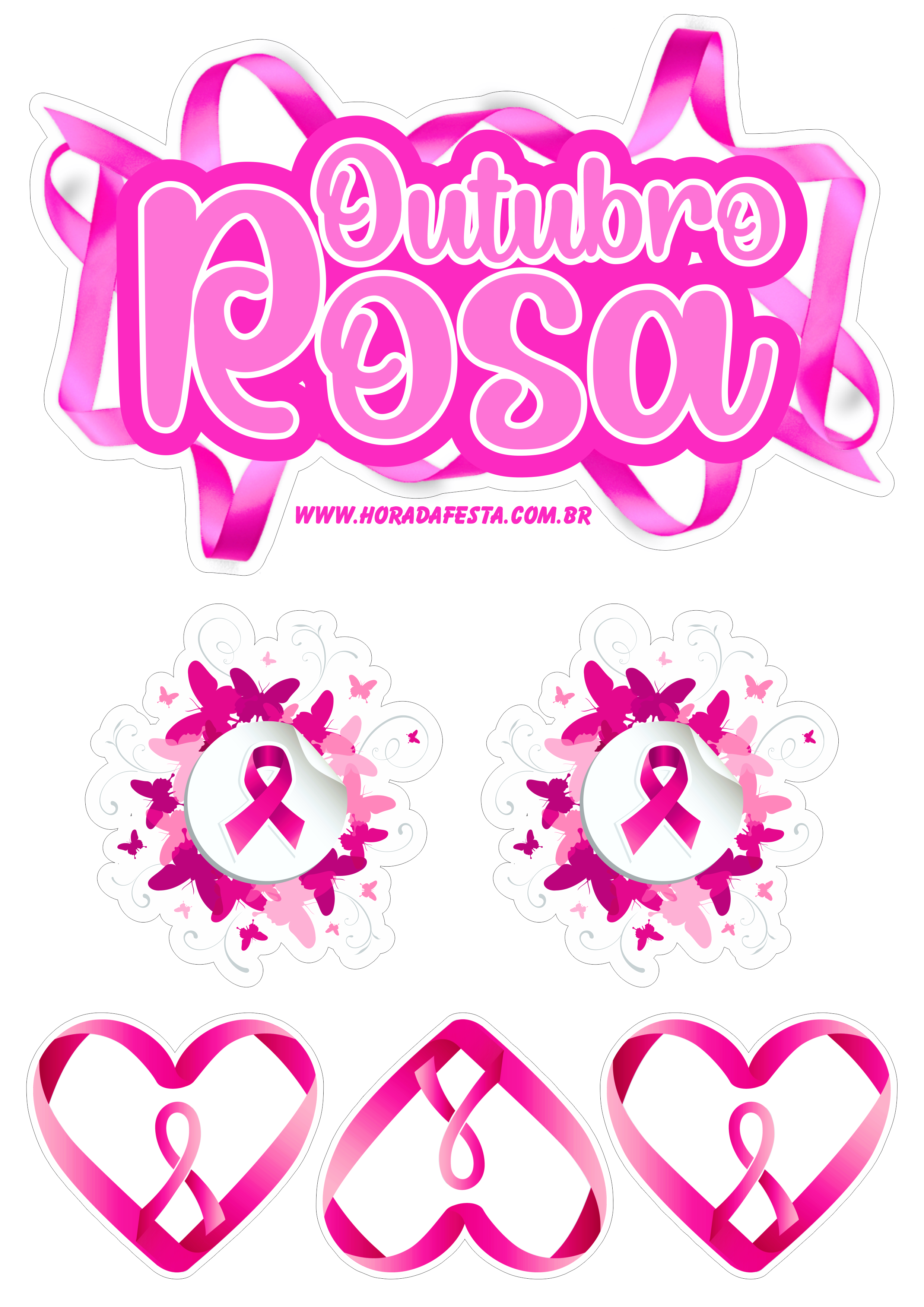 Laço Rosa Outubro Rosa PNG Transparente [download] - Designi
