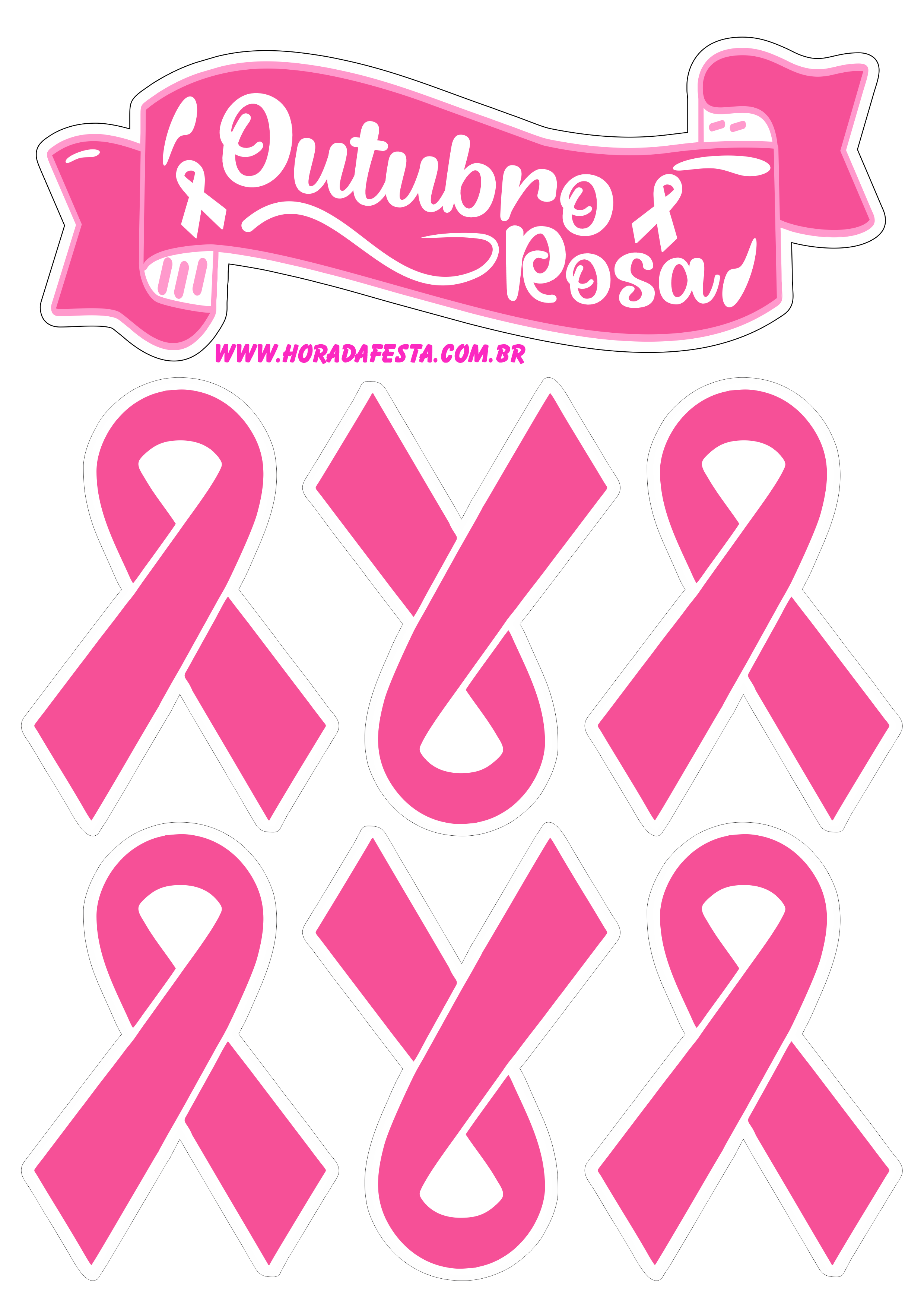 Mês de prevenção ao câncer de mama outubro rosa topo de bolo decoração artigos de papelaria png