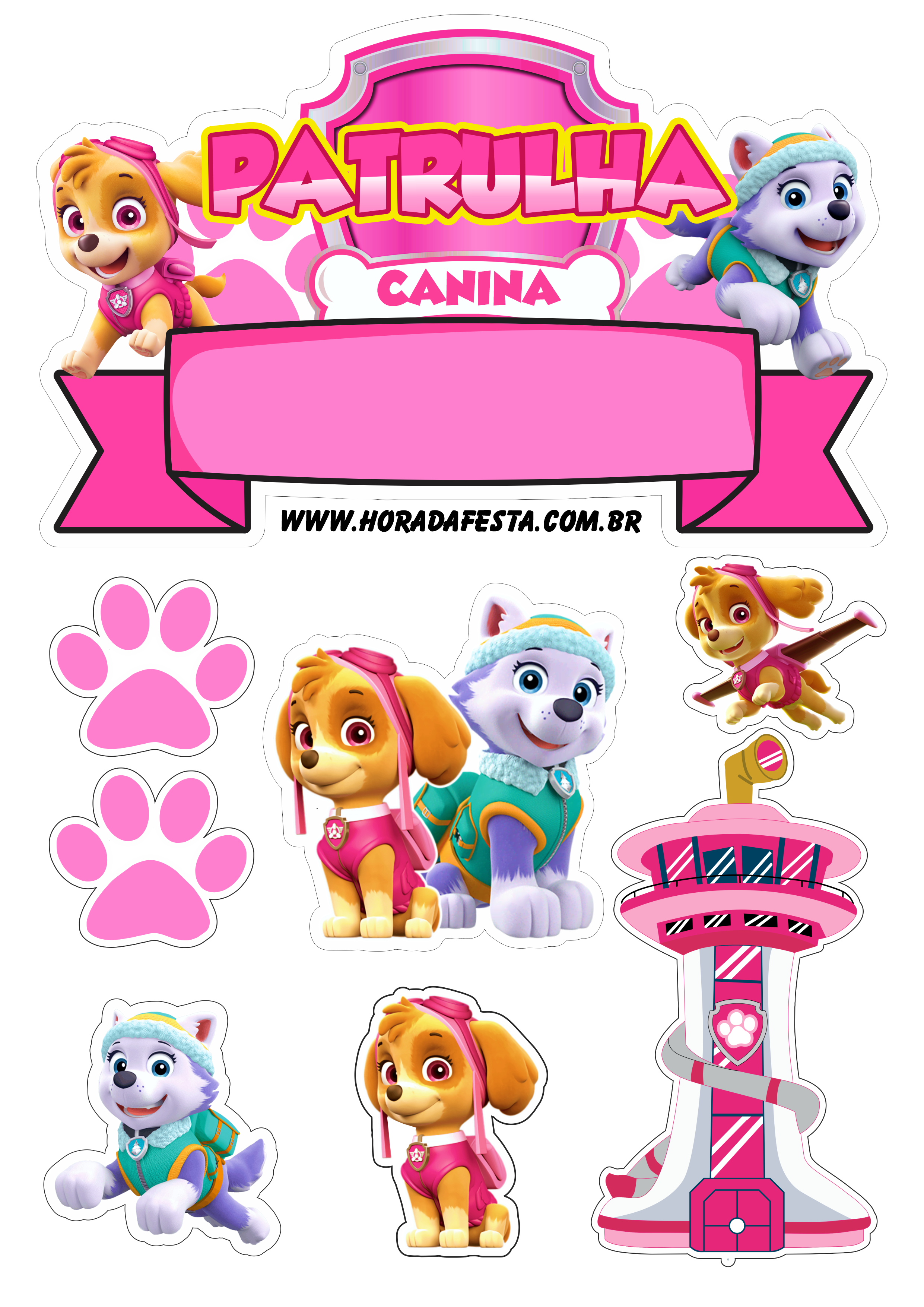 Patrulha Canina - Kit Festa Infantil para Imprimir