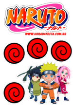 Cake Topper Imprimible - Archivo Digital Naruto Time 7