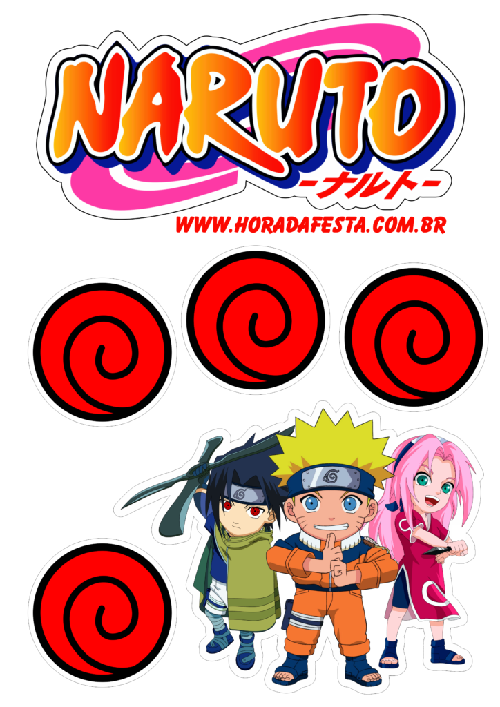 Topo de bolo Naruto 3 - Fazendo a Nossa Festa