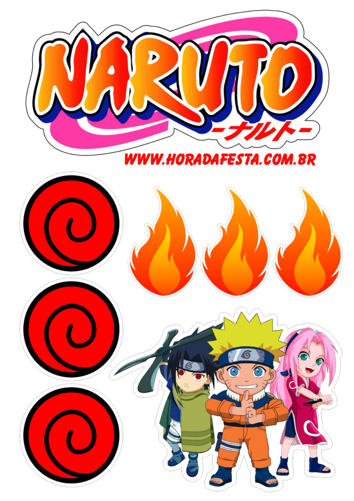 Topper de bolo Naruto para imprimir