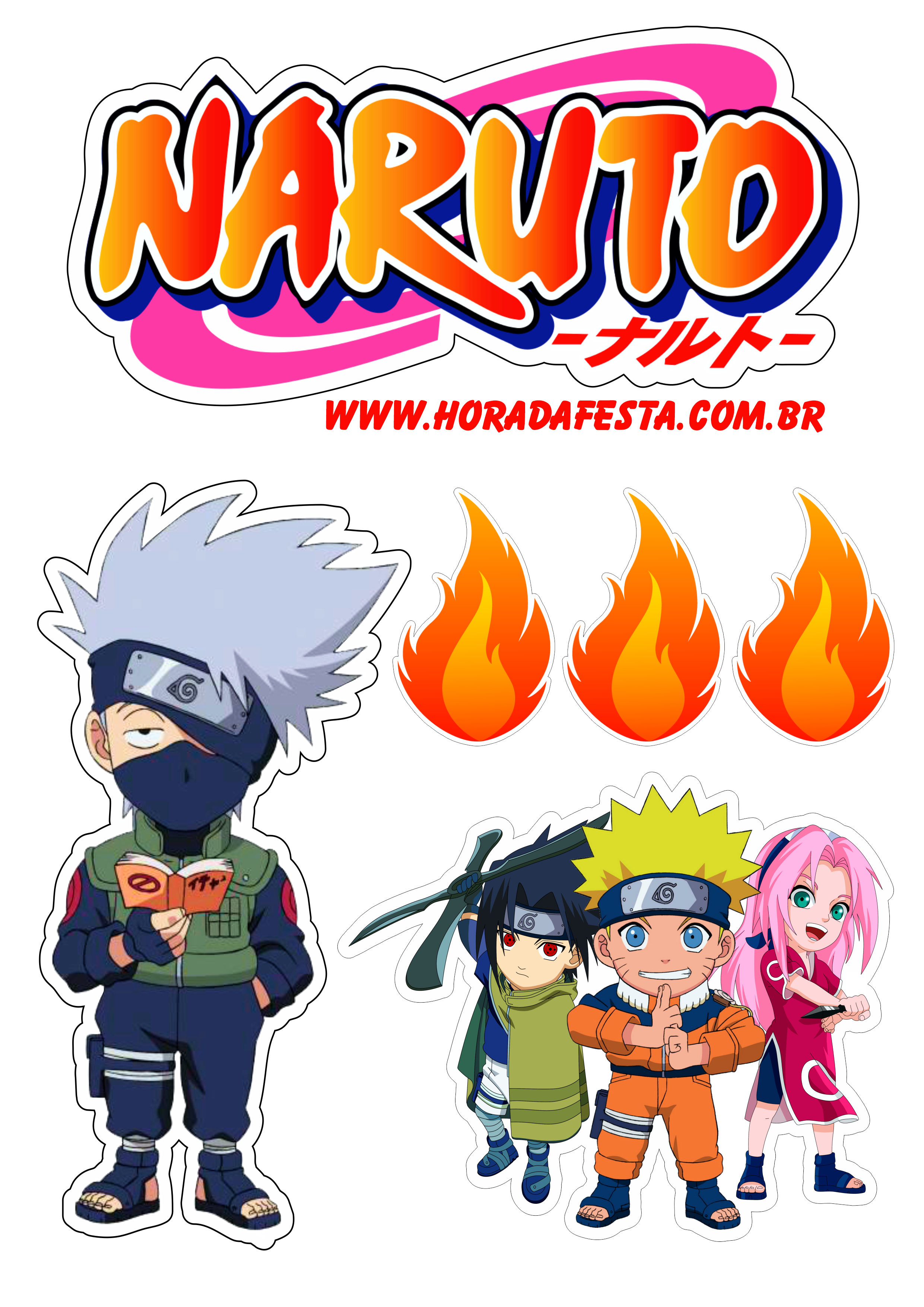 Topo de bolo Naruto para imprimir