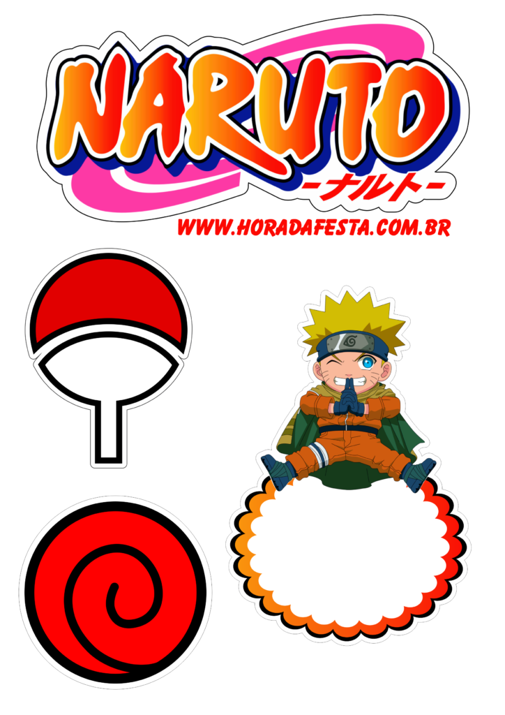 Topo De Bolo Personalizado Aniversário Sakura Naruto