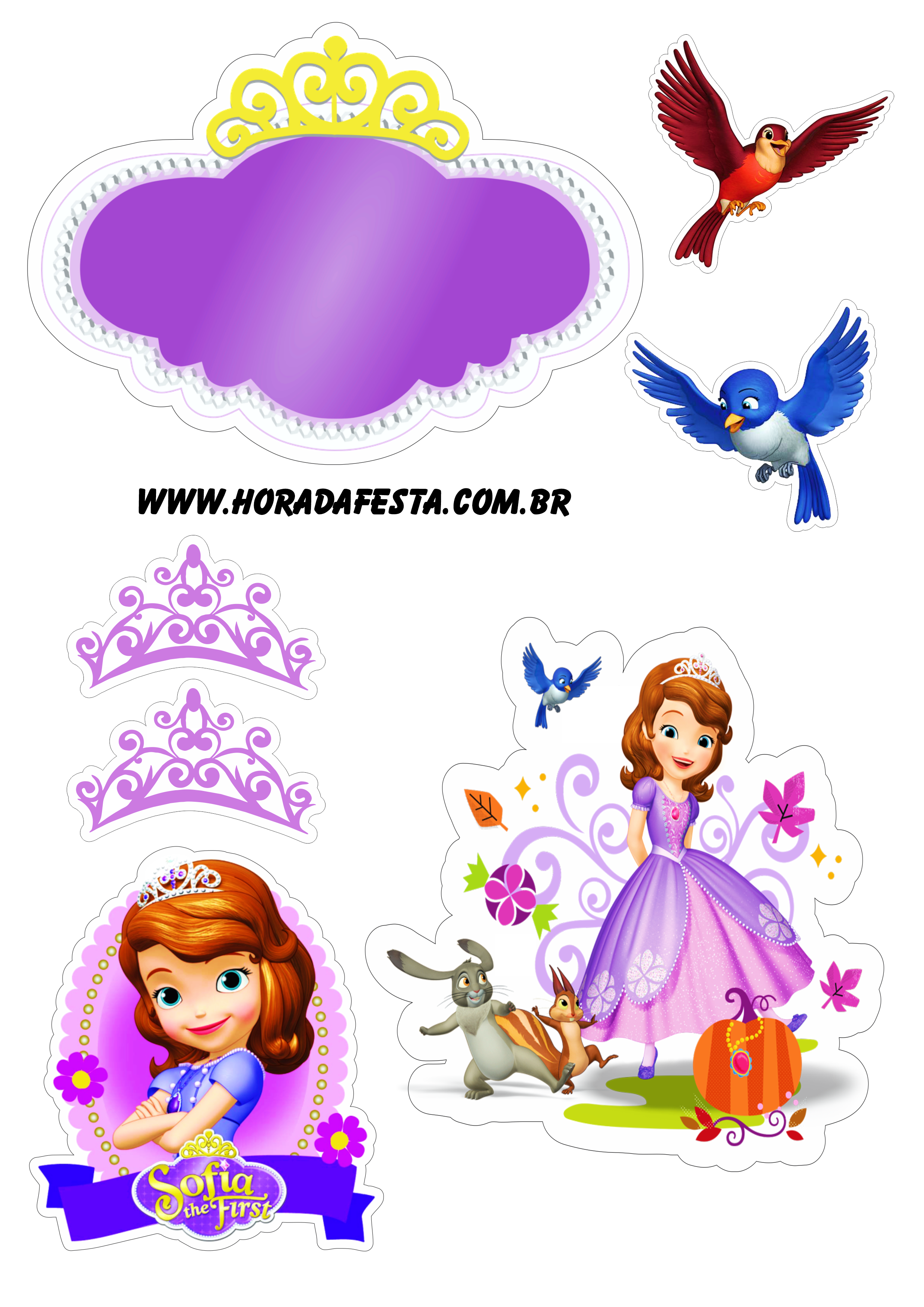 Topo De Bolo Princesa Sofia 01 Silhouette - Festas Infantil