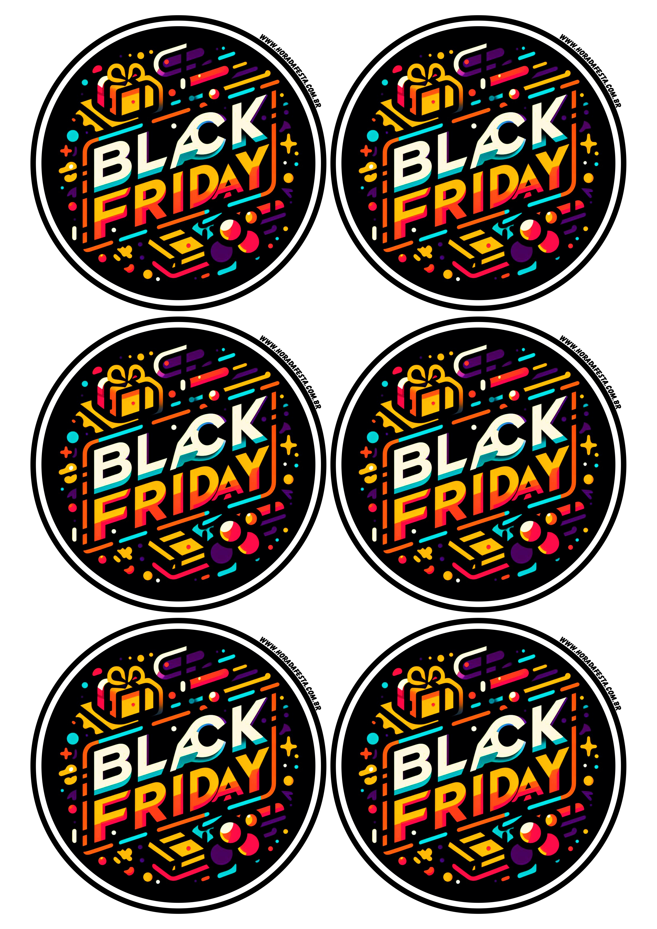 Black Friday adesivo redondo tag sticker artes gráficas 6 imagens png