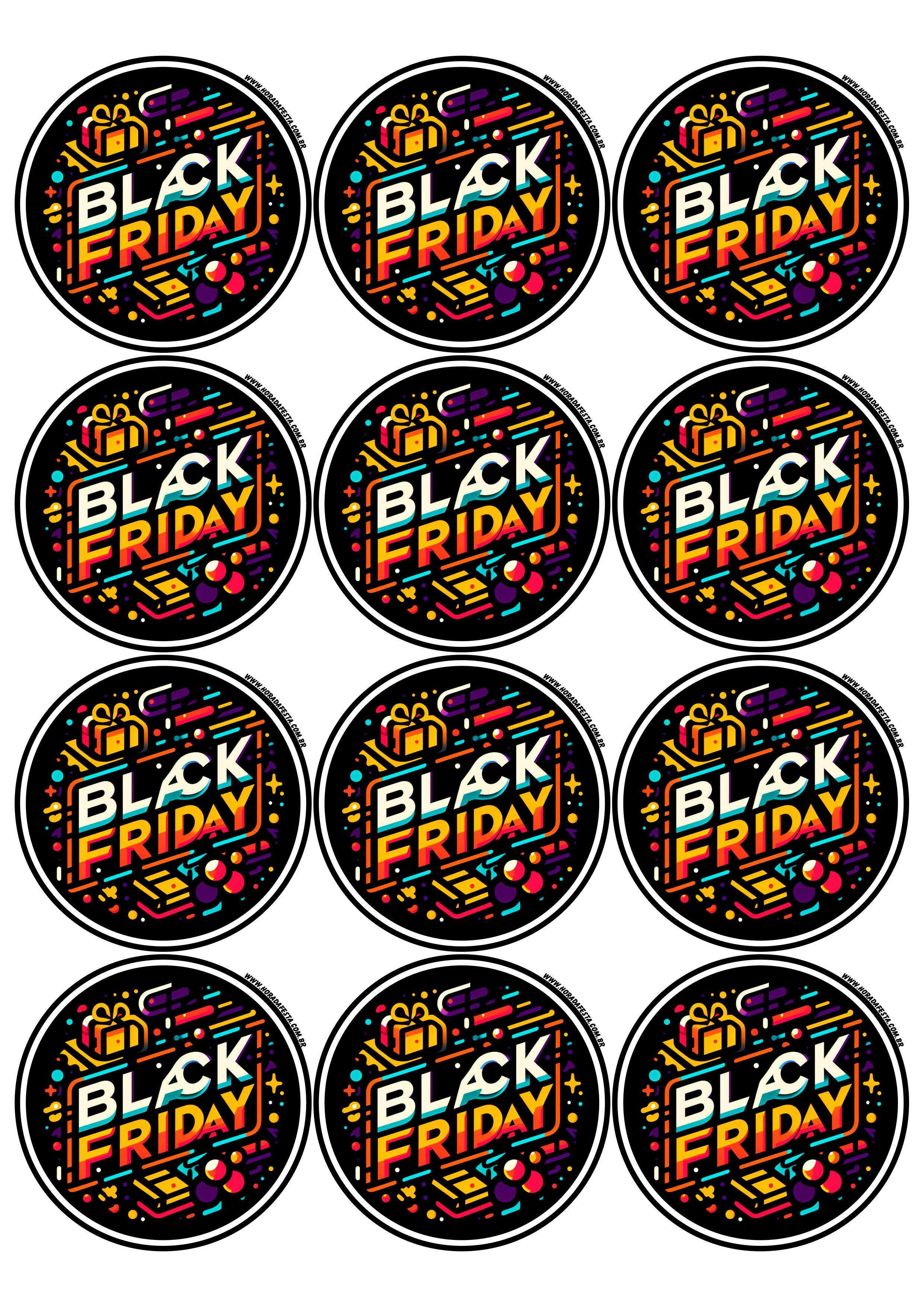 Black Friday adesivo redondo tag sticker artes gráficas 12 imagens png
