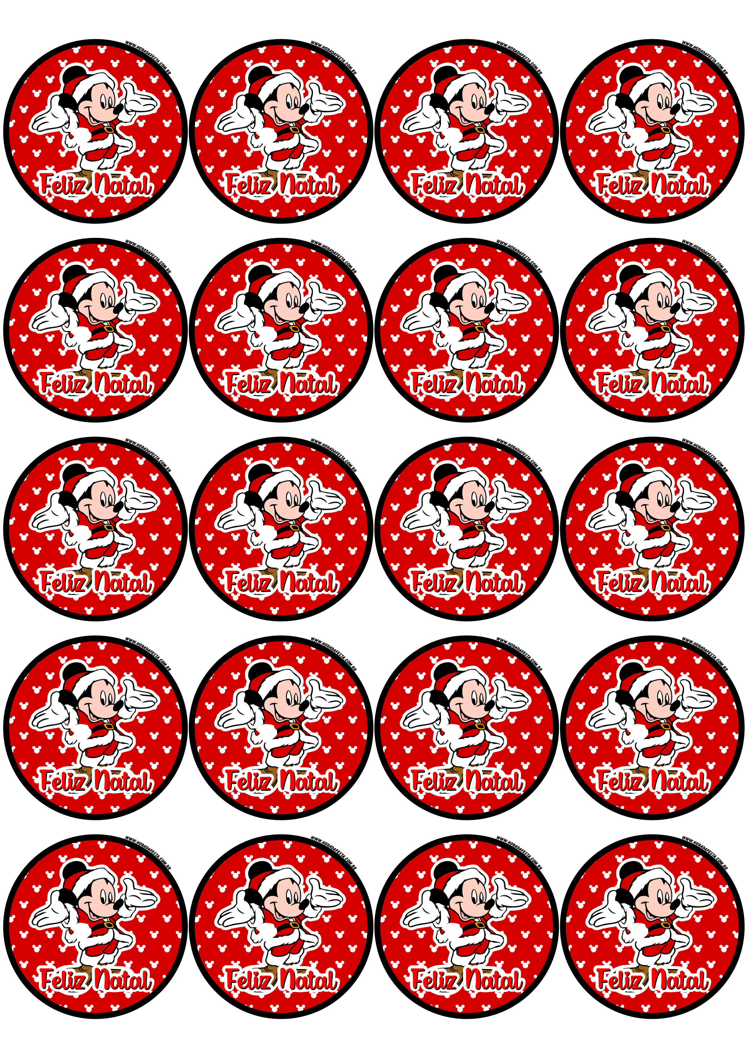 Feliz natal Mickey Mouse Disney adesivo redondo tag sticker 20 imagens png