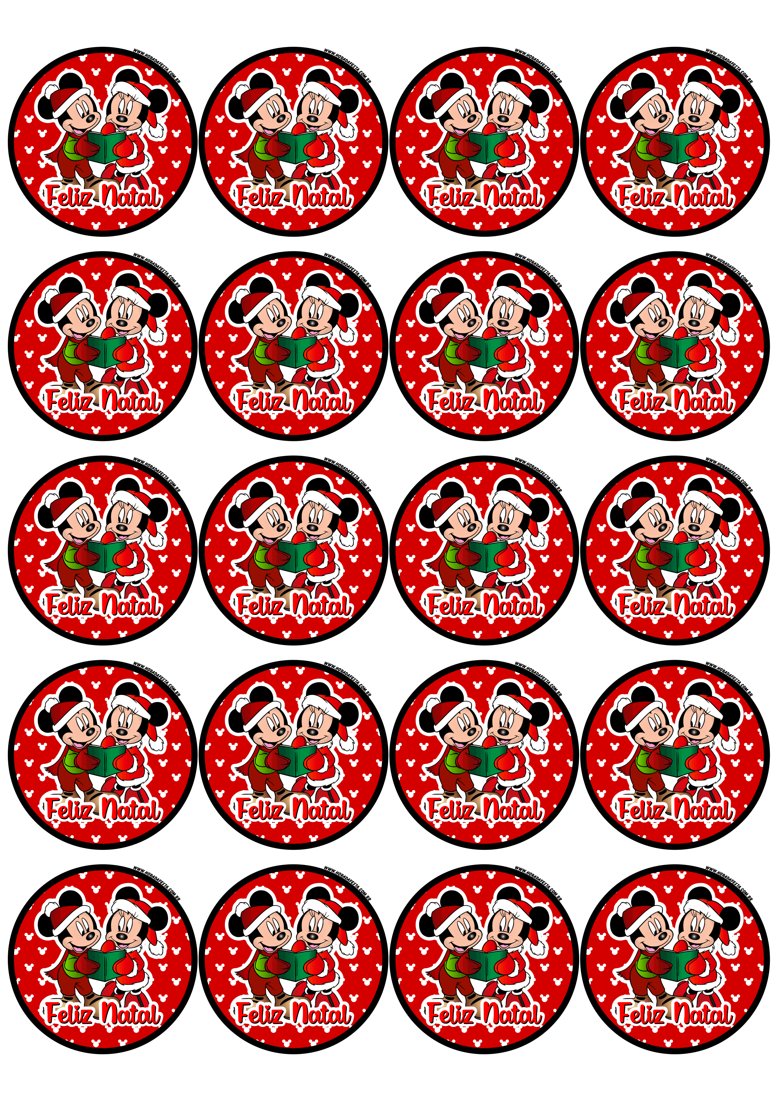 Feliz natal Mickey Mouse Disney adesivo redondo tag sticker mimos de papelaria 20 imagens png