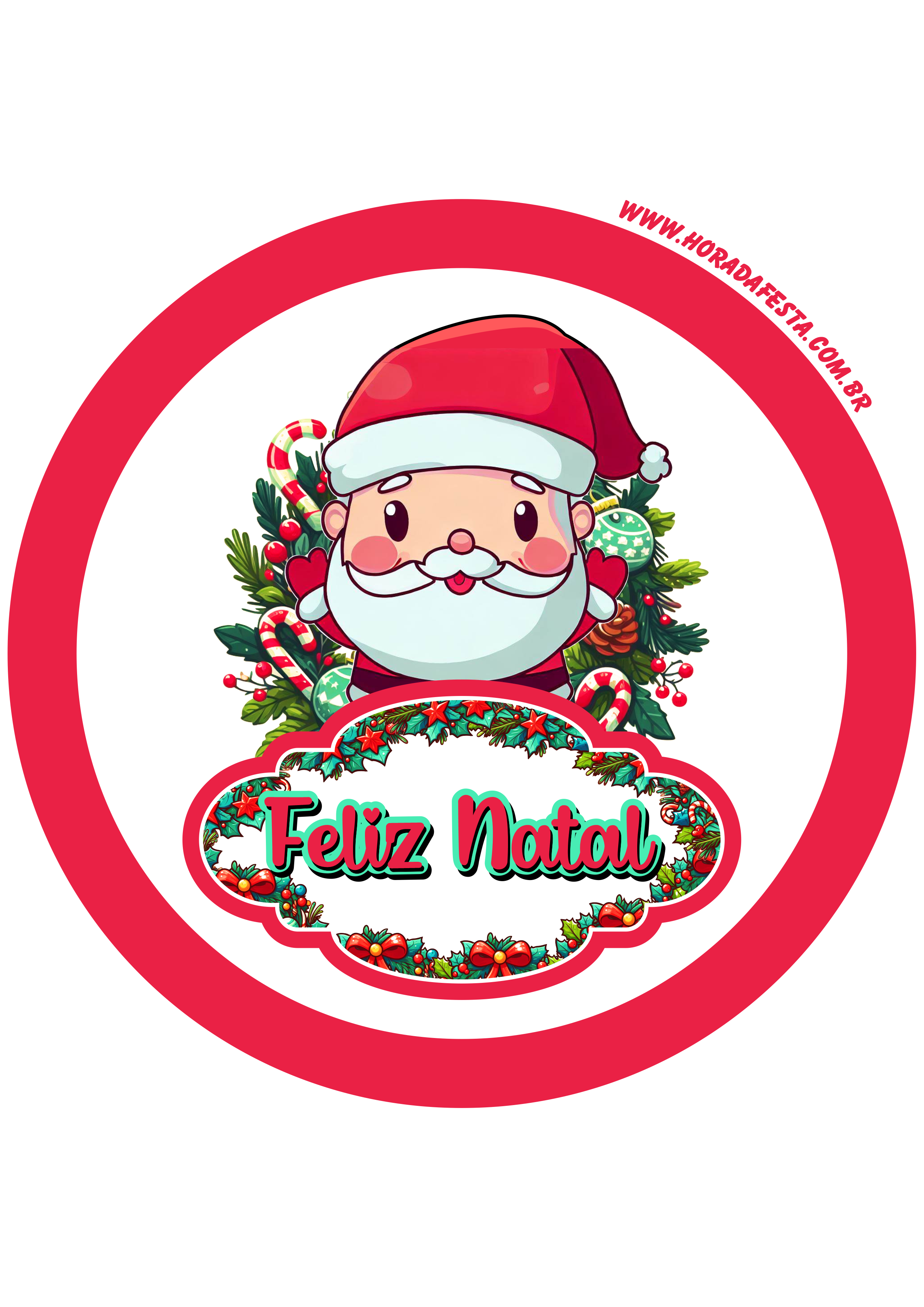 Feliz natal imagem de decoração papai noel artes gráficas adesivo tag sticker redondo png