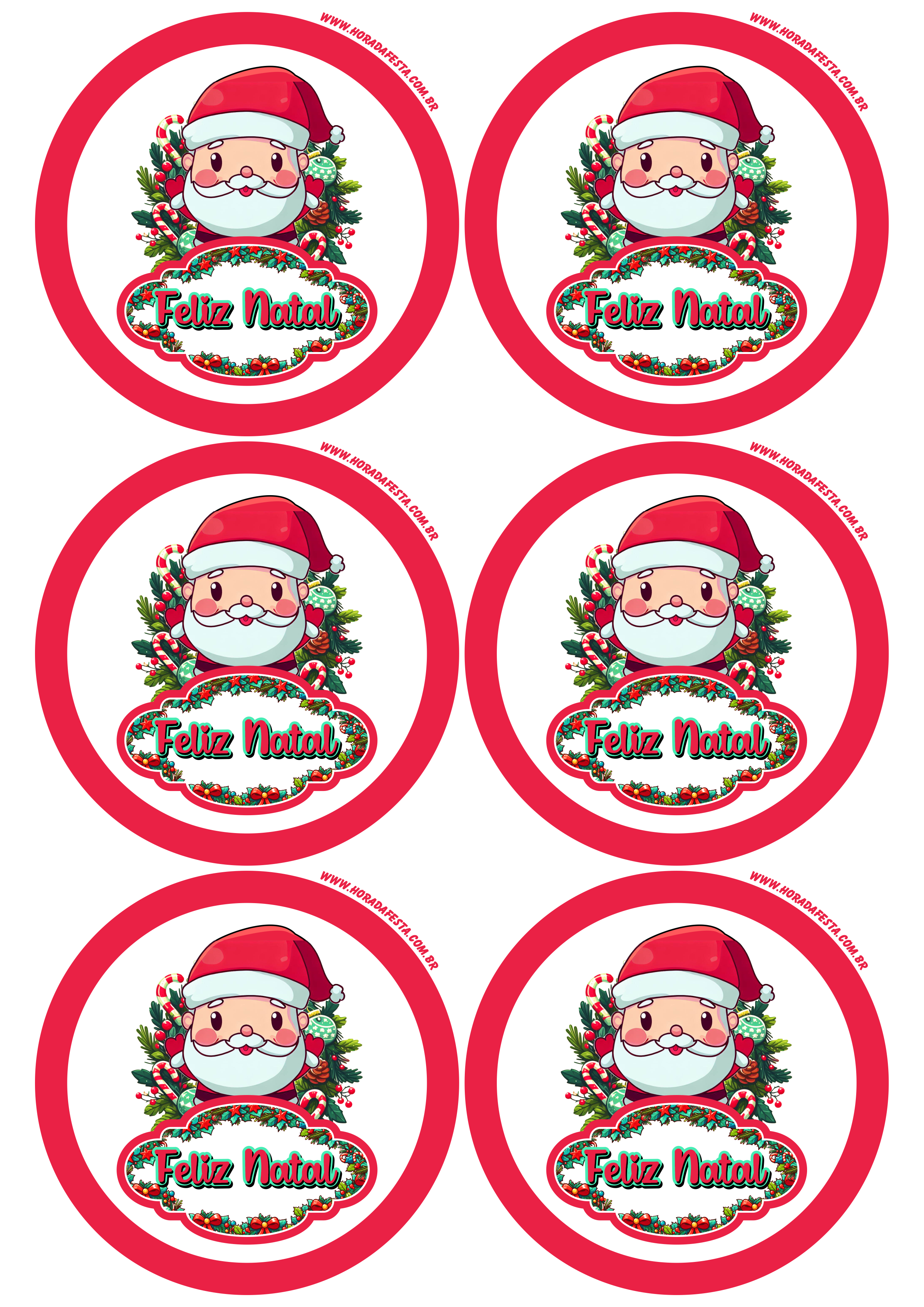 Feliz natal imagem de decoração papai noel artes gráficas adesivo tag sticker redondo 6 imagens png