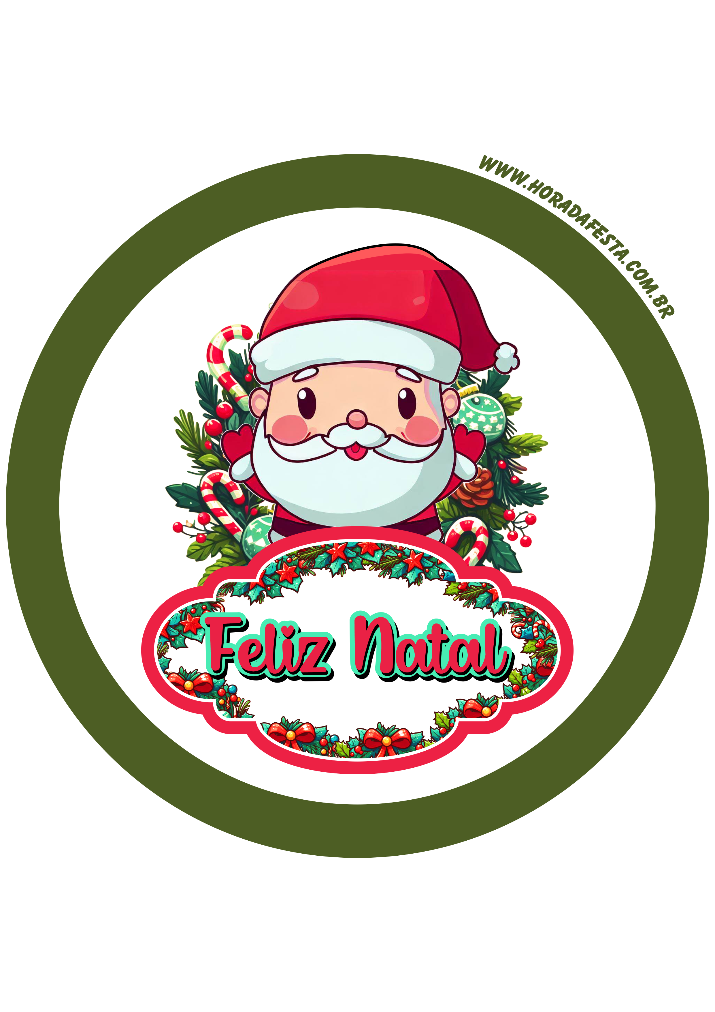 Feliz natal imagem de decoração papai noel artes gráficas adesivo tag sticker redondo verde png