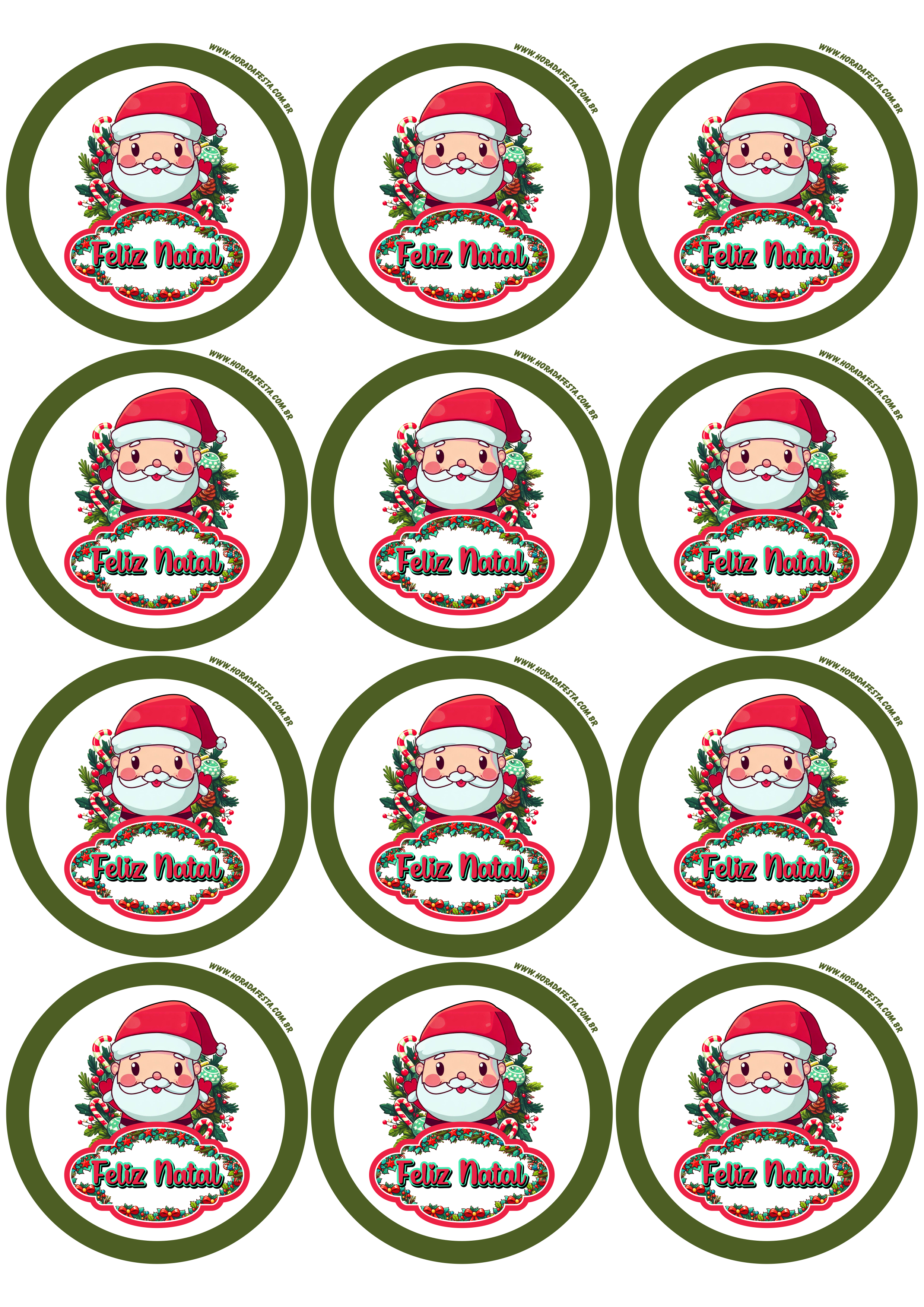 Feliz natal imagem de decoração papai noel artes gráficas adesivo tag sticker redondo verde 12 imagens png
