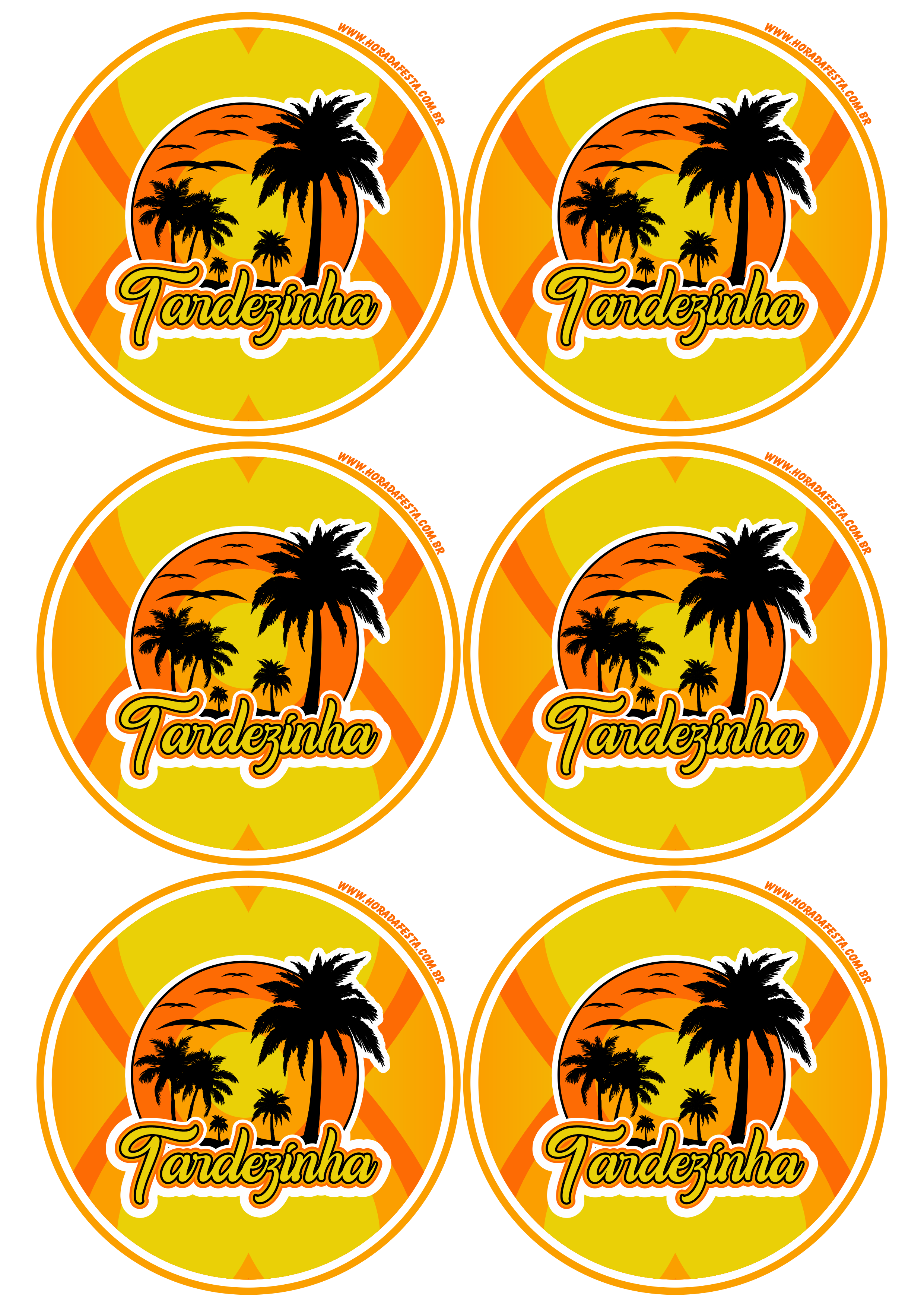 Adesivo redondo tag sticker decoração de festa  tardezinha artes gráficas 6 imagens png