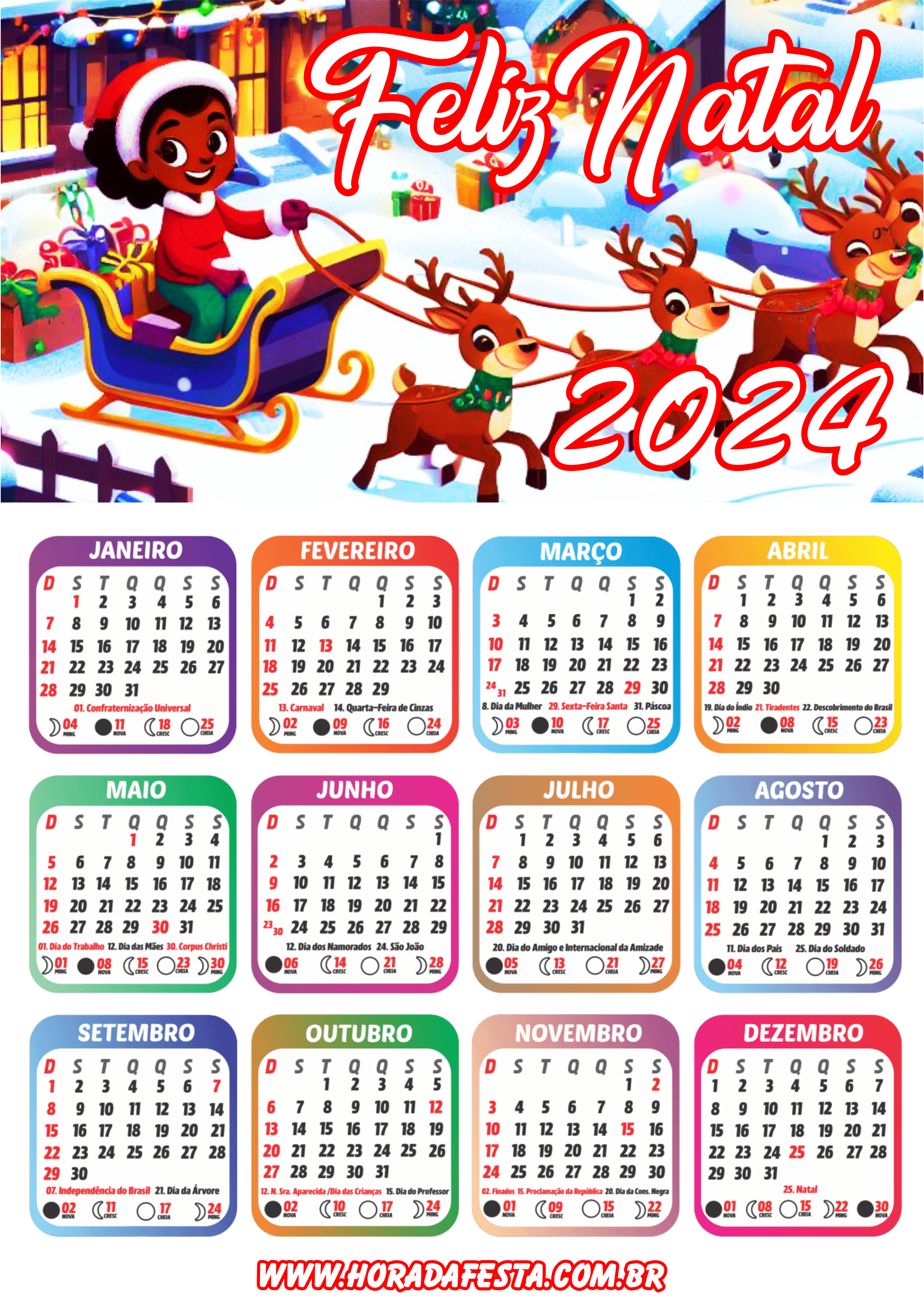 Feliz natal noite feliz calendário 2024 artigos de papelaria renda extra com personalizados artes gráficas menina png
