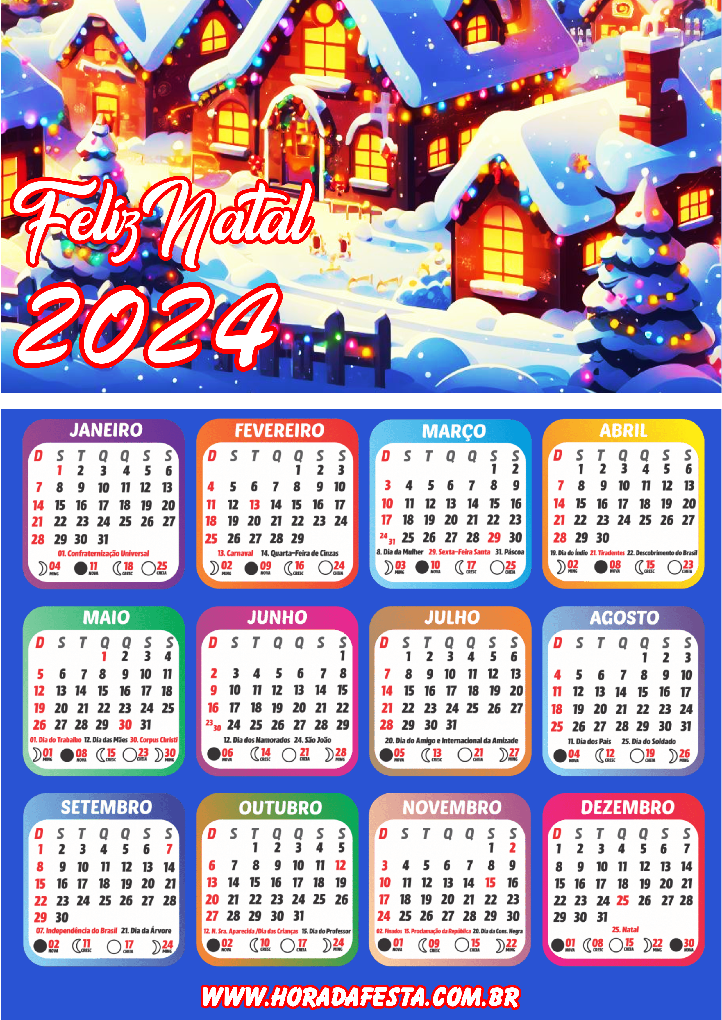 Feliz natal noite feliz calendário 2024 artigos de papelaria renda extra com personalizados artes gráficas pack de imagens png