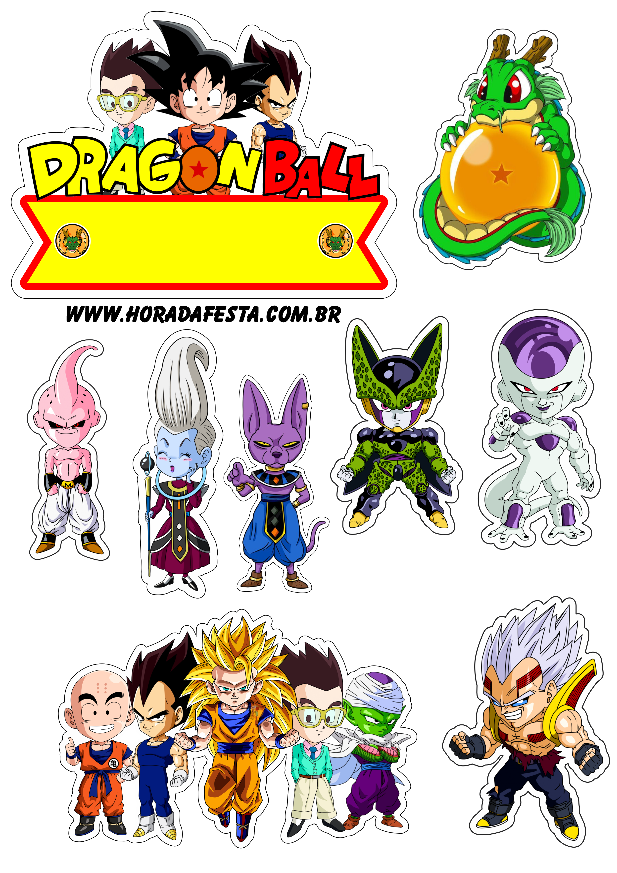 ARTE PARA CANECA PNG GRÁTIS: Dragon Ball, Shenlong e as Esferas do