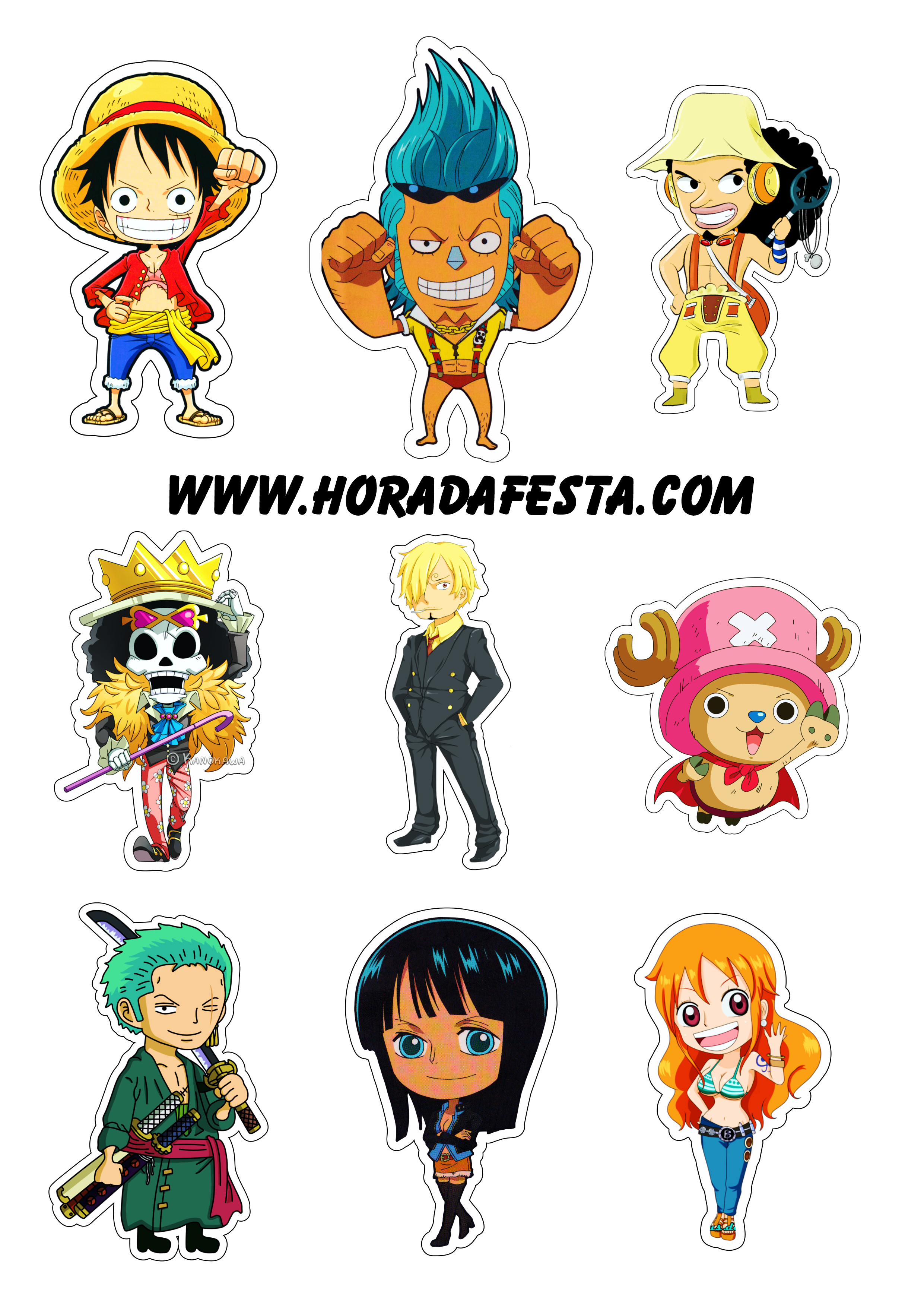 Kit Digital One Piece Anime Personagens PNG Imagens Artes