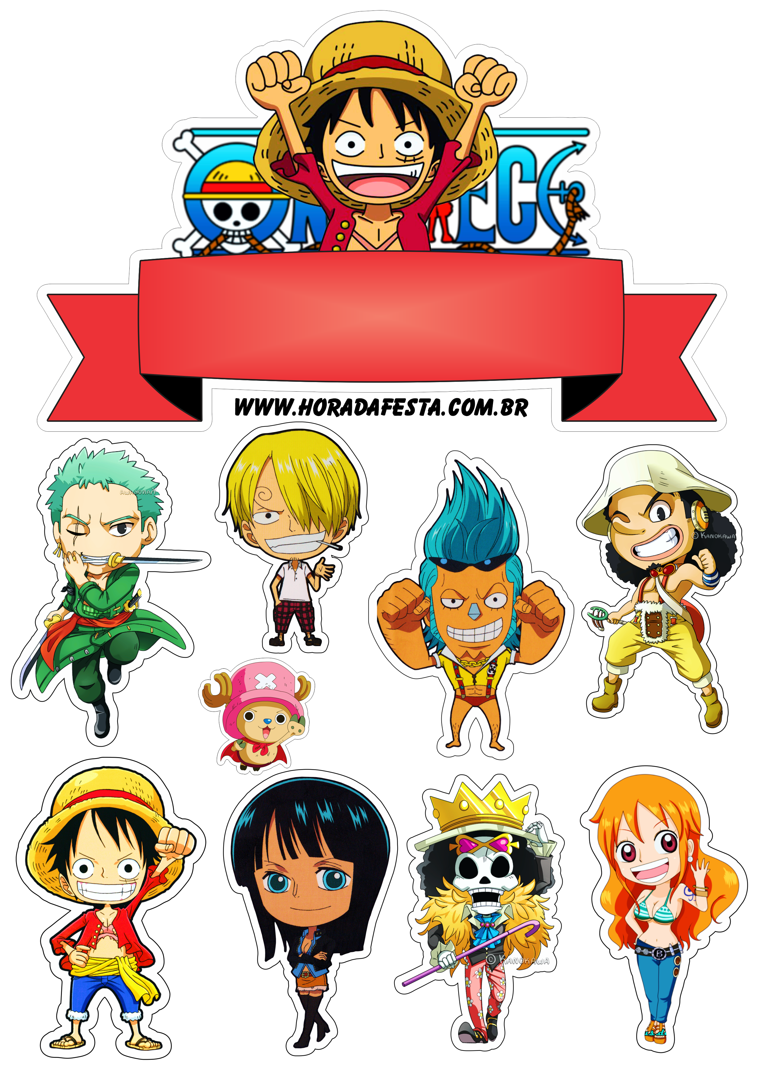 Topo de Bolo One Piece Para Imprimir