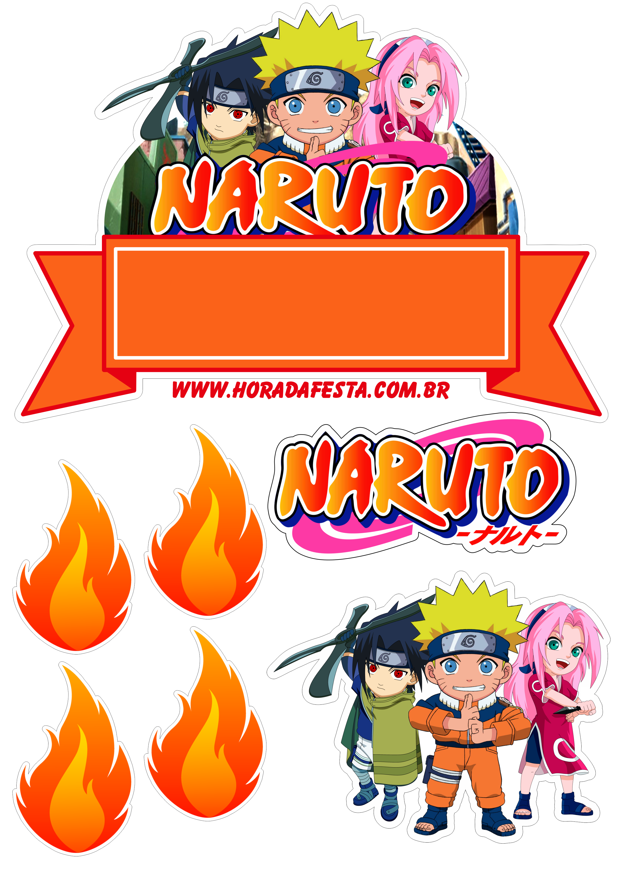 Topo de Bolo para Imprimir do Naruto