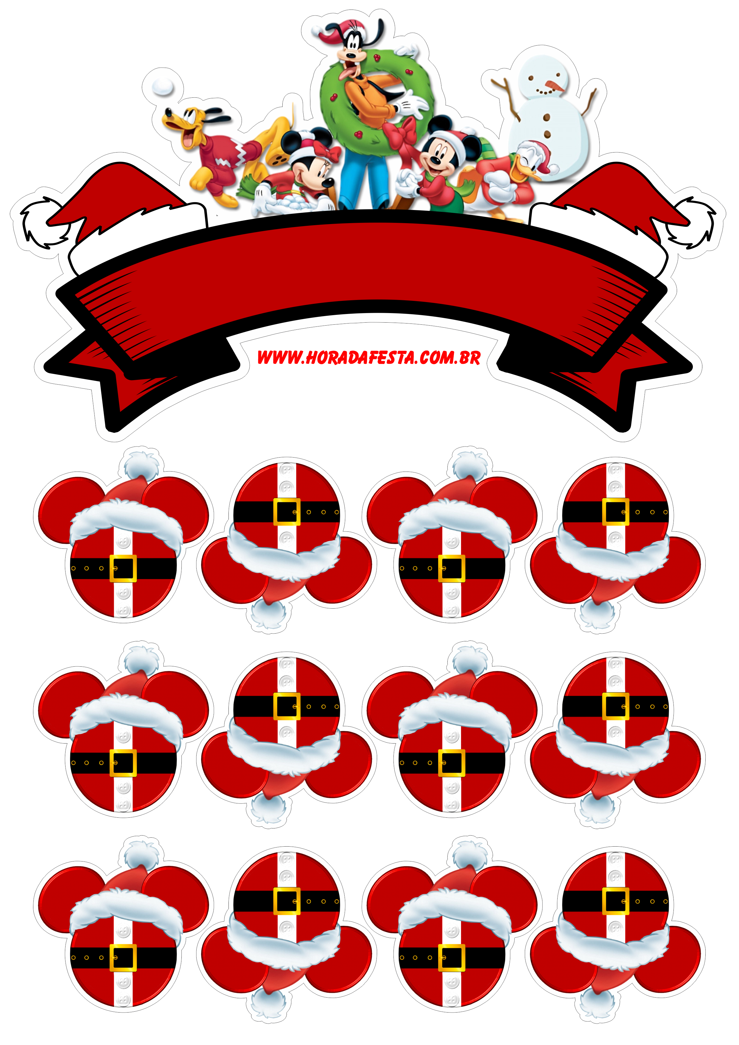 Natal turma do mickey mouse decoração de festa de aniversário png