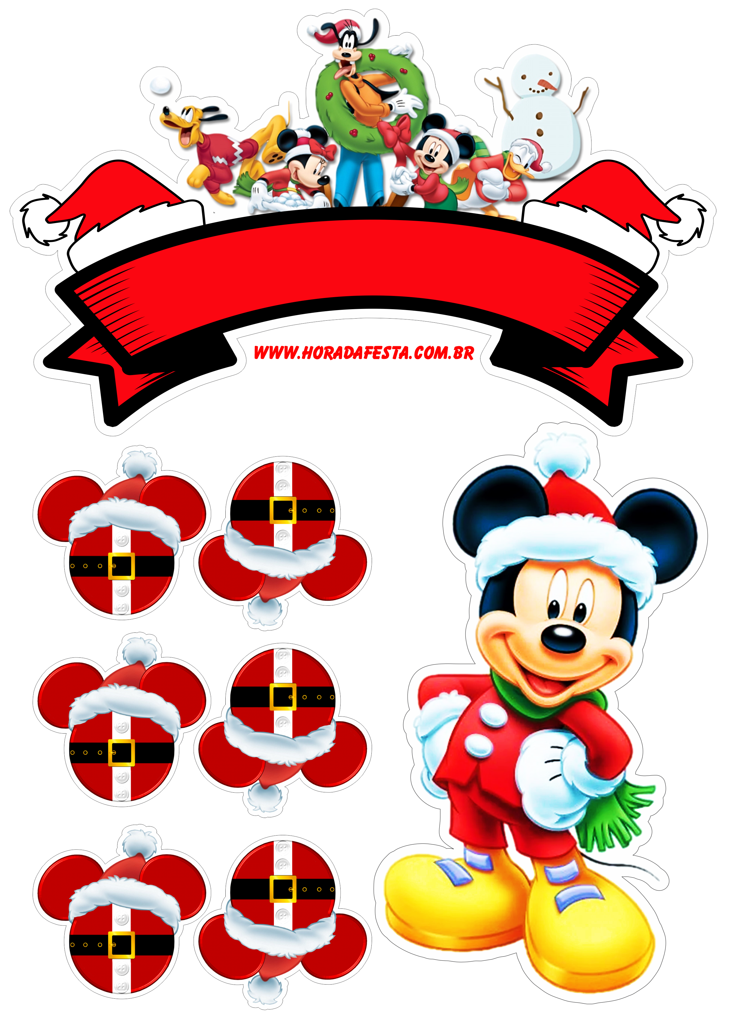 Natal turma do mickey mouse decoração de festa de aniversário renda extra com personalizados png