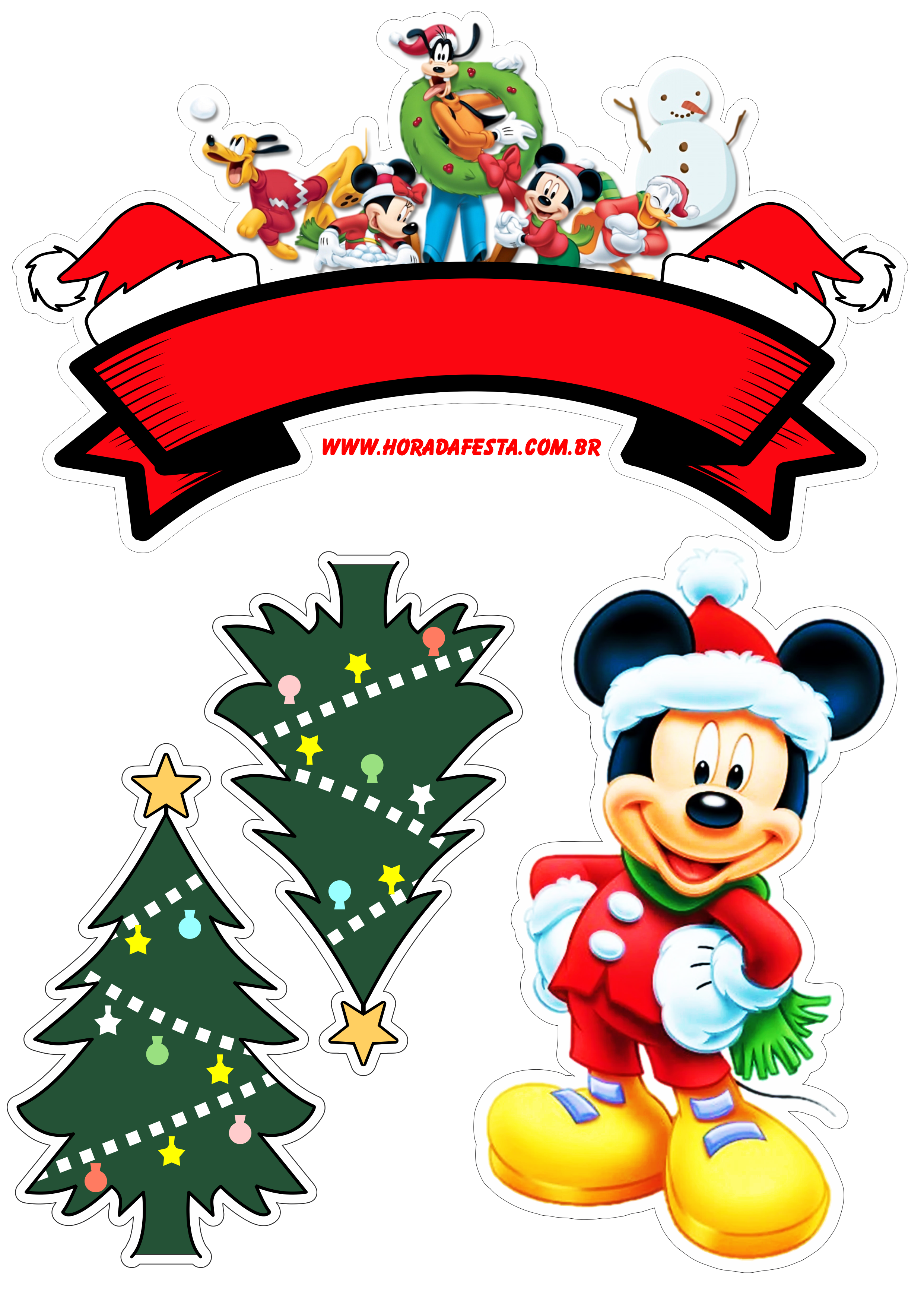 Natal turma do mickey mouse decoração de festa de aniversário renda extra com personalizados disney png
