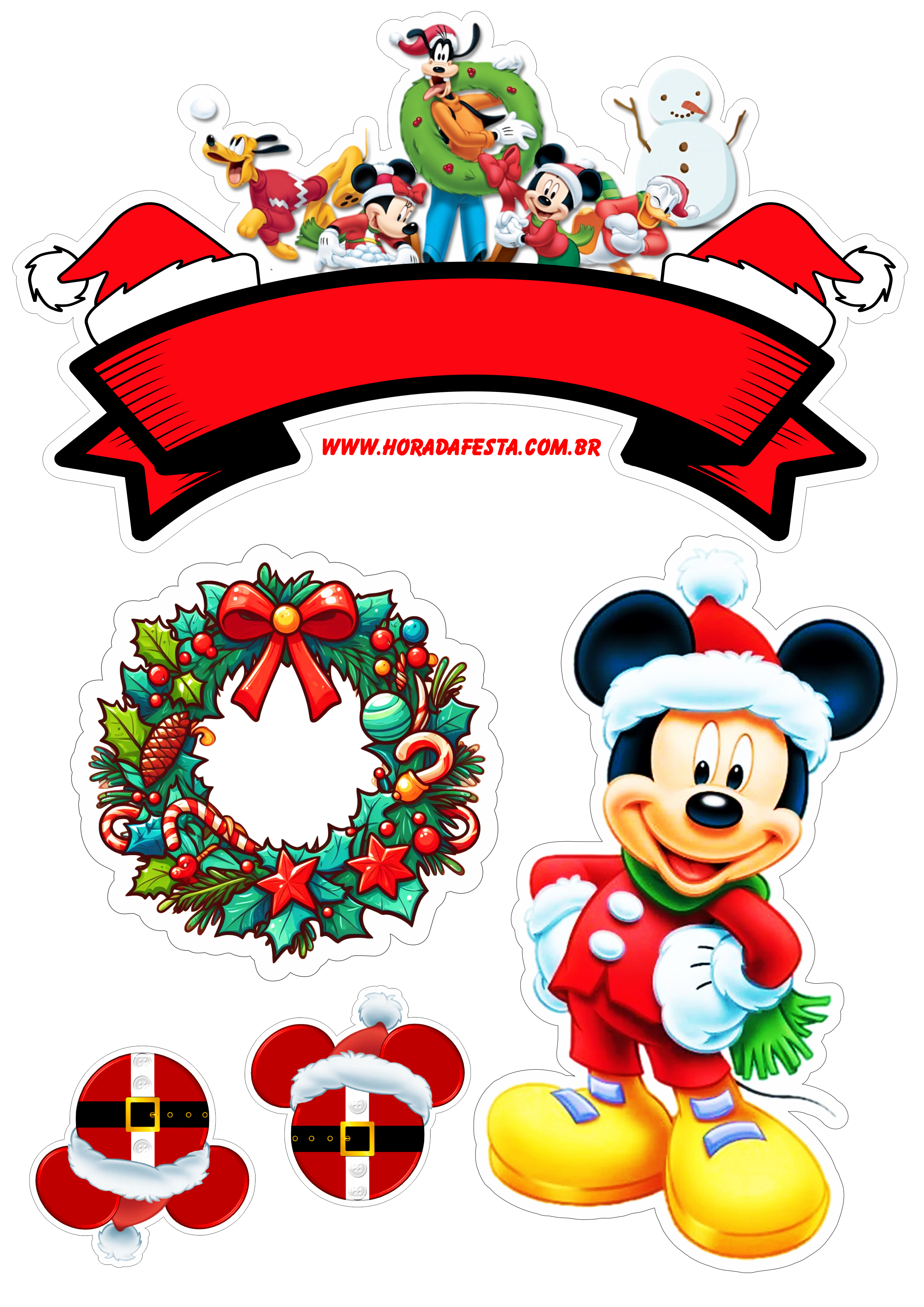 Natal turma do mickey mouse decoração de festa de aniversário renda extra com personalizados disney infantil png