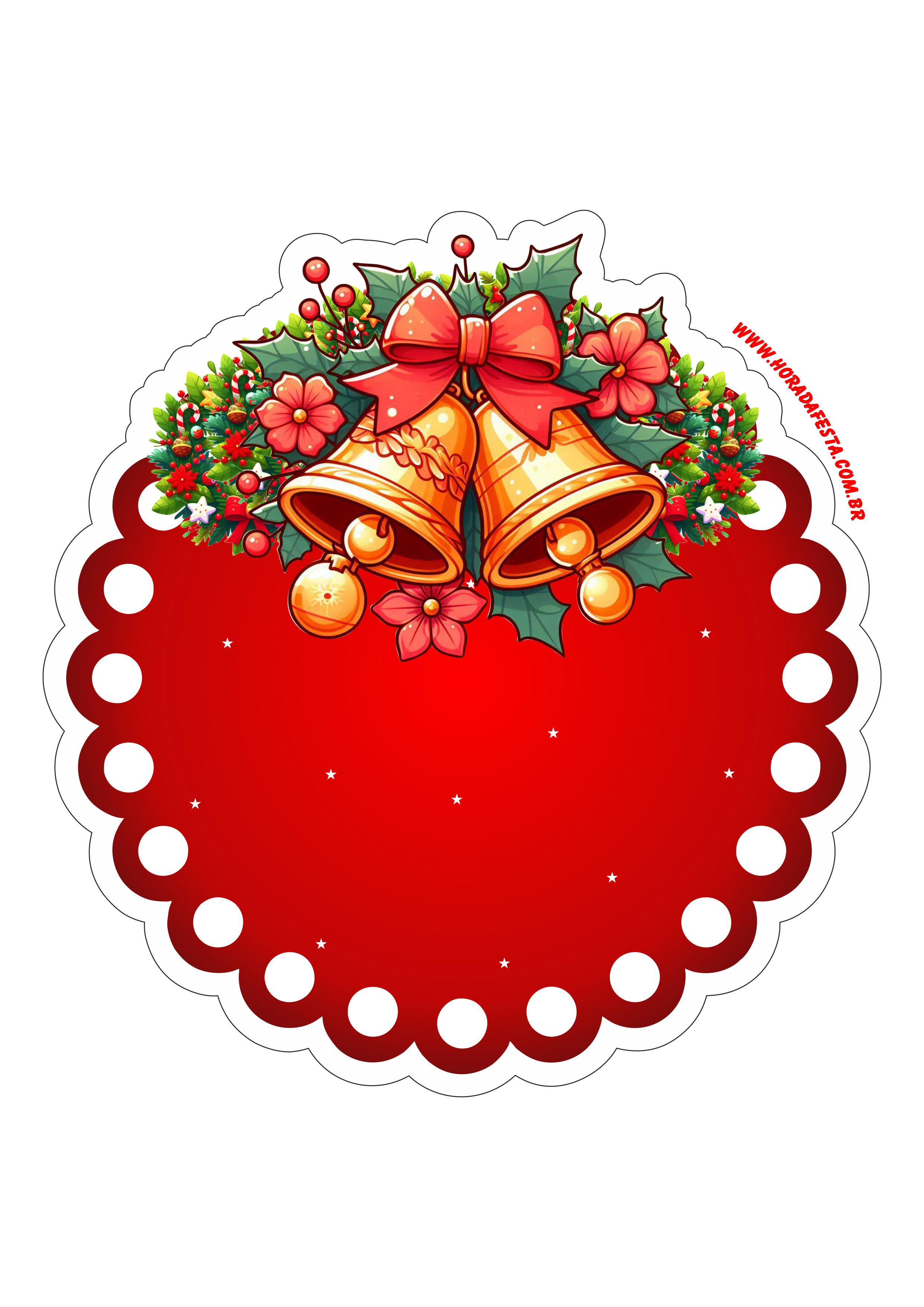 Decoração de natal adesivo tag sticker vermelho com contorno png
