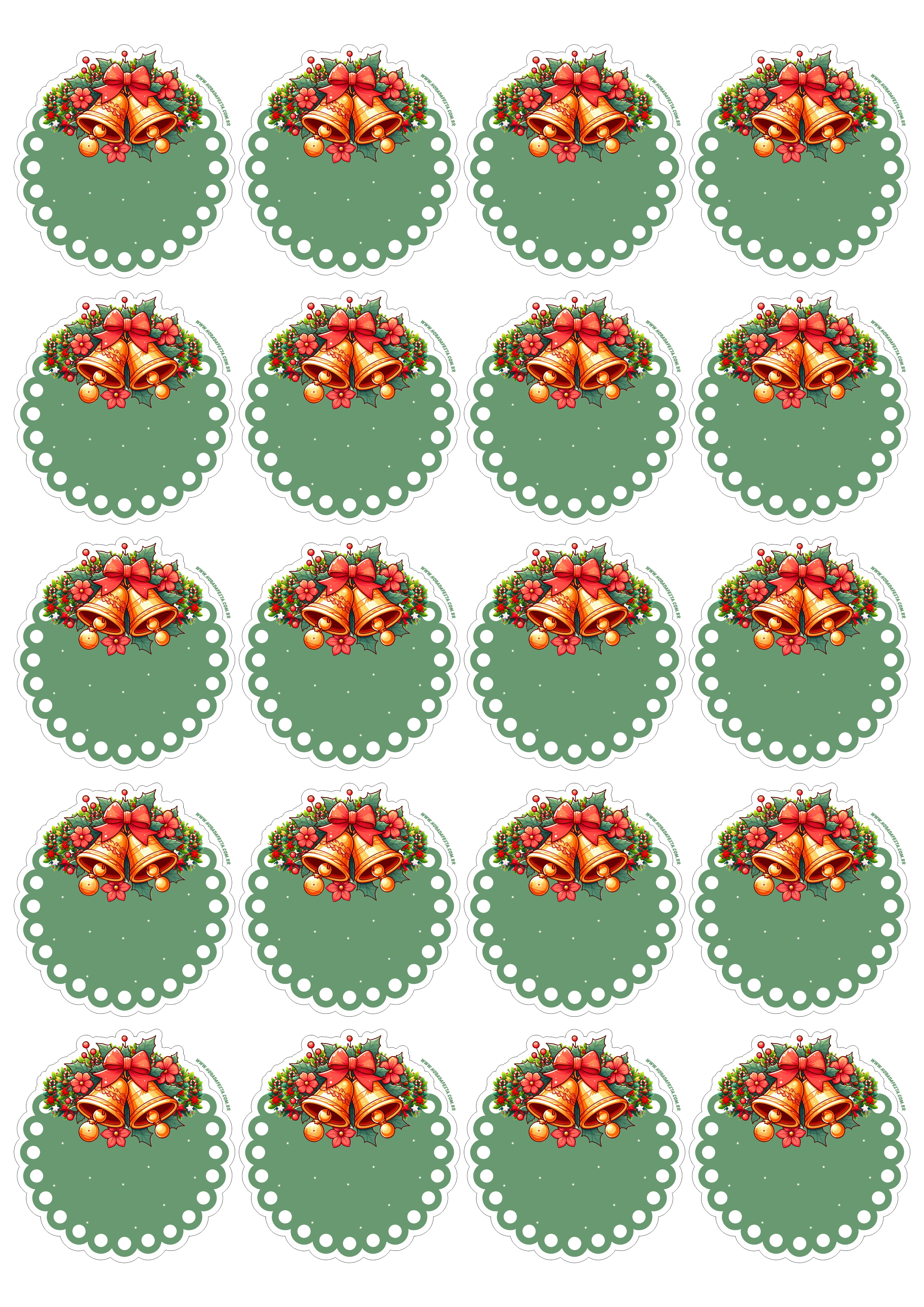 Decoração de natal adesivo tag sticker verde com contorno 20 imagens png