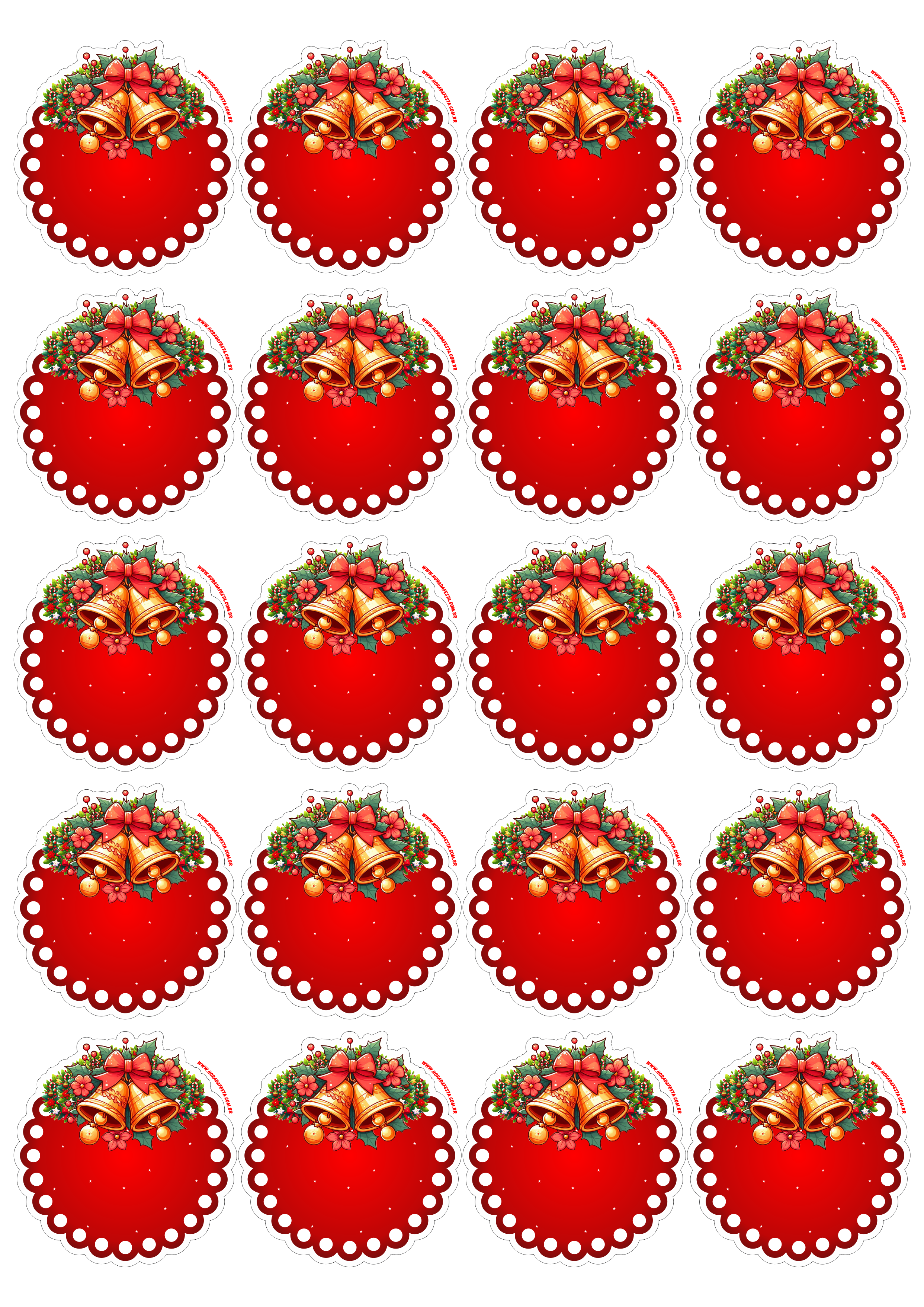 Decoração de natal adesivo tag sticker vermelho com contorno 20 imagens png