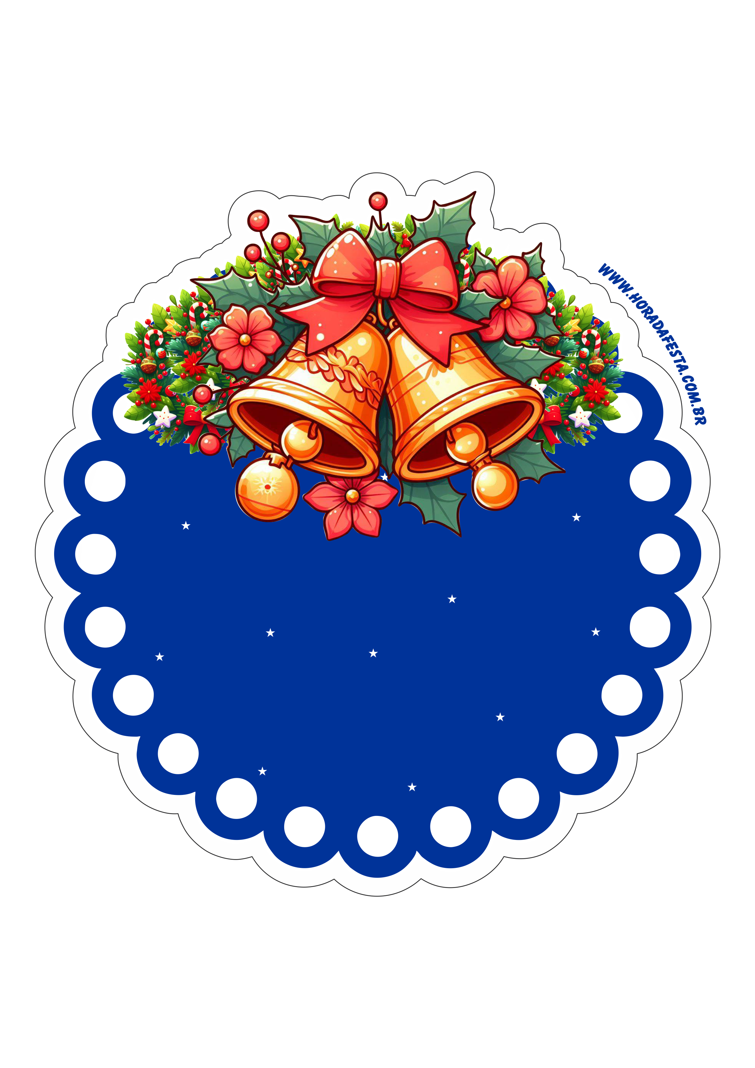 Decoração de natal adesivo tag sticker azul com contorno png