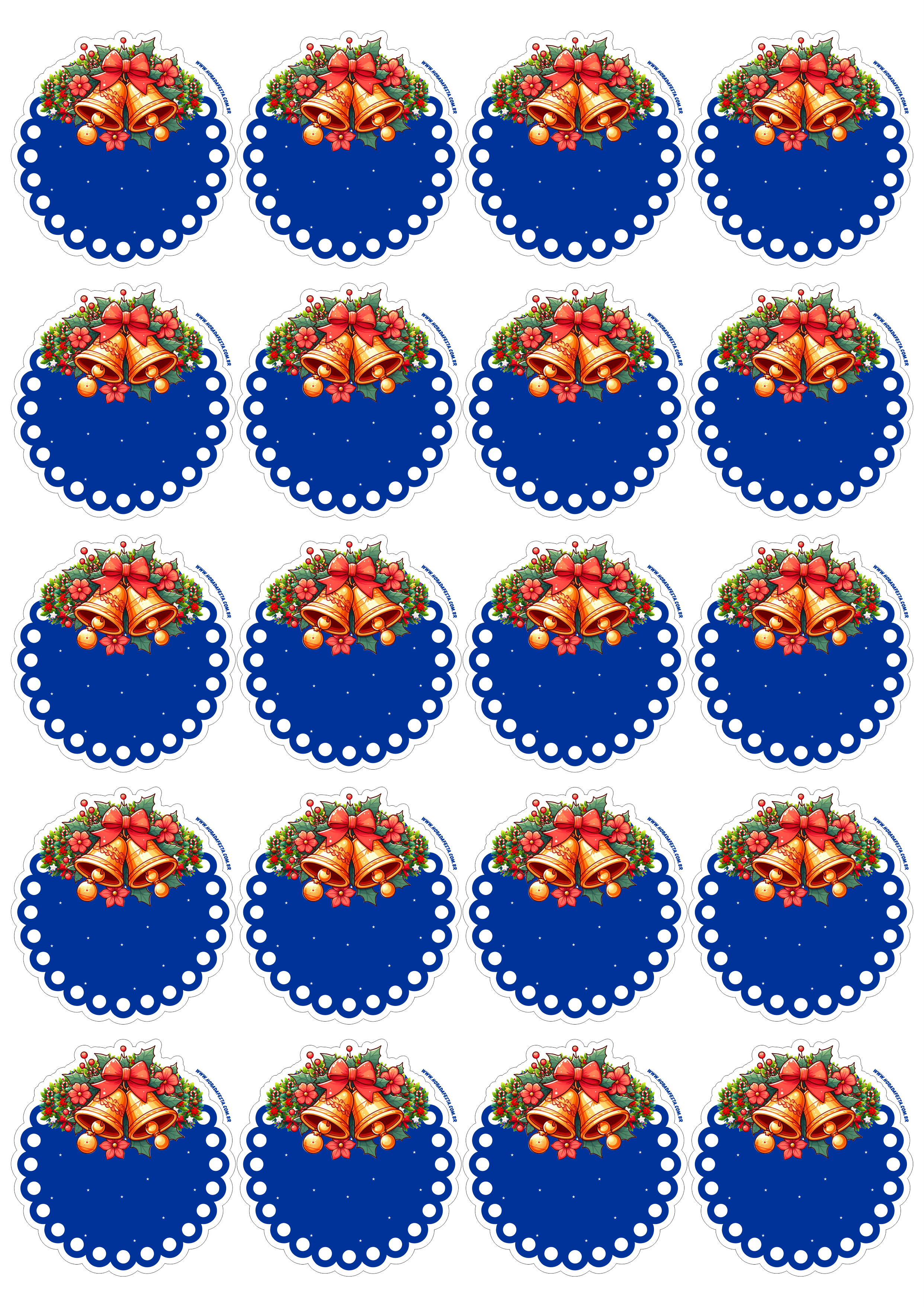 Decoração de natal adesivo tag sticker azul com contorno 20 imagens png