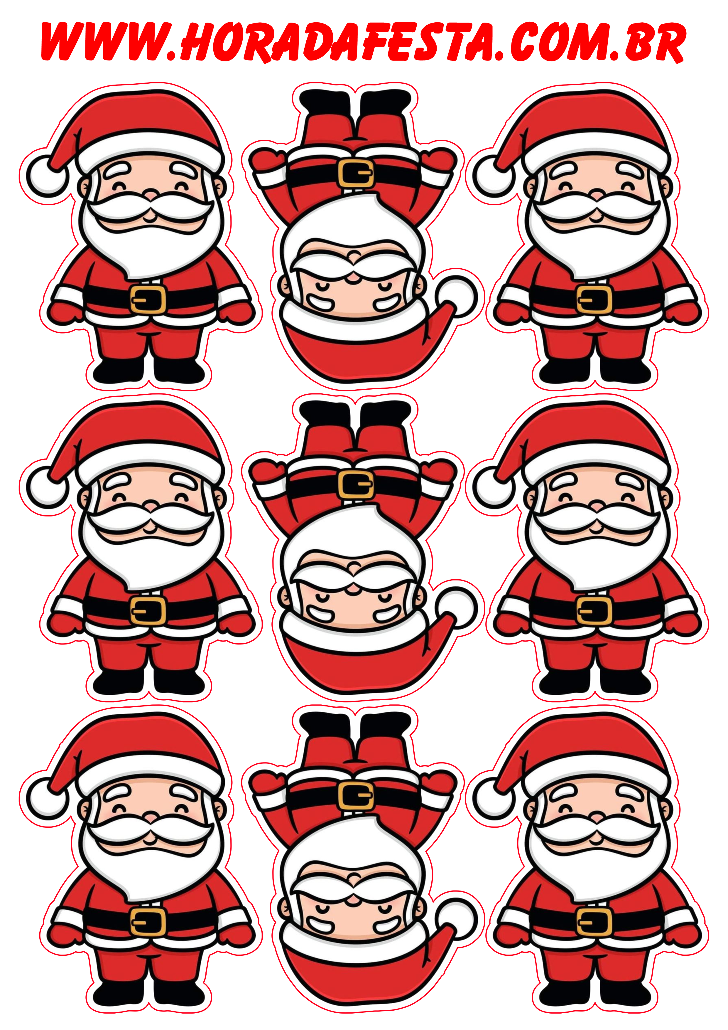 Decoração de natal adesivos para imprimir Papai Noel tags png