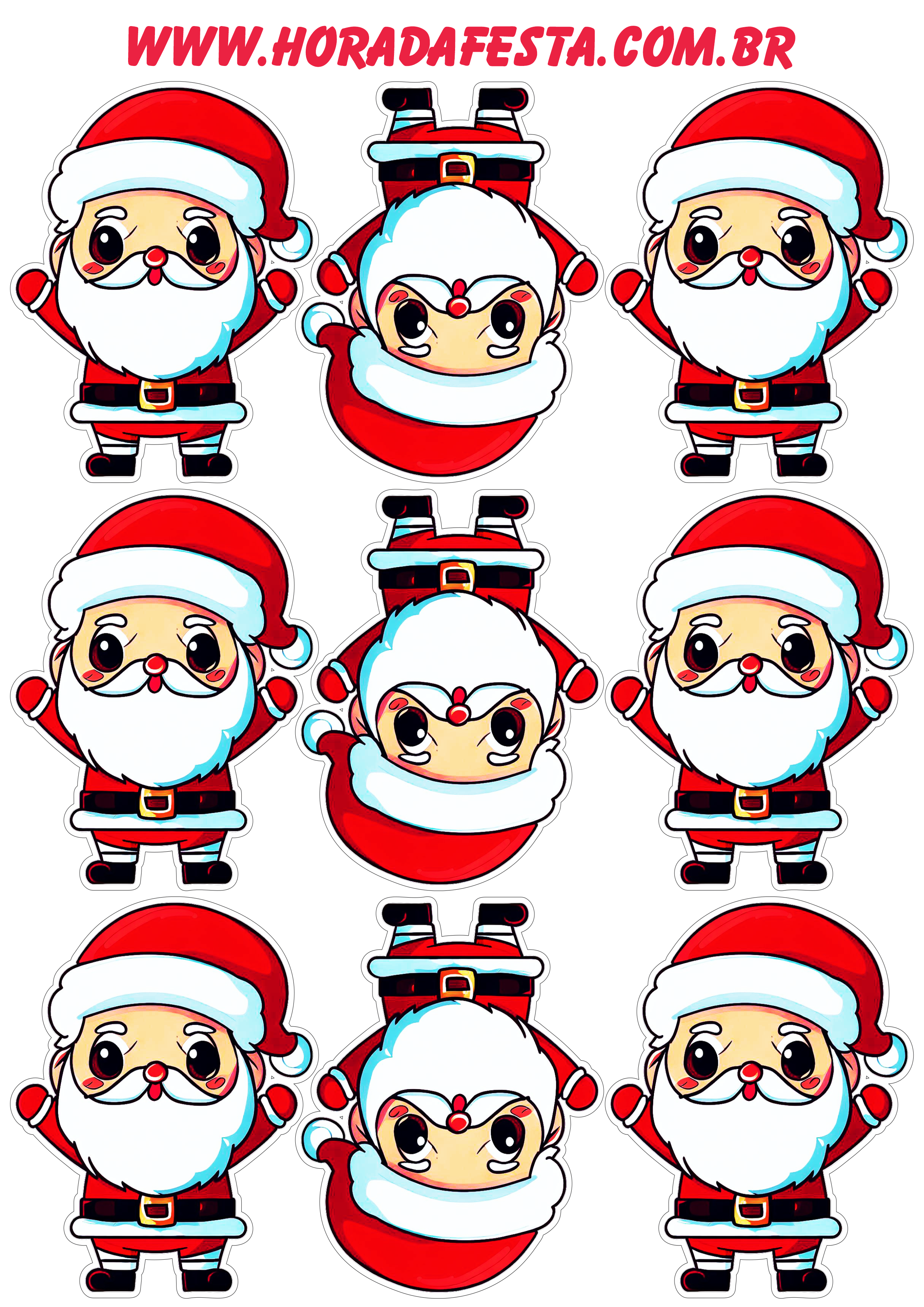 Decoração de natal adesivos para imprimir Papai Noel fofinho artes gráficas renda extra com personalizados stickers png