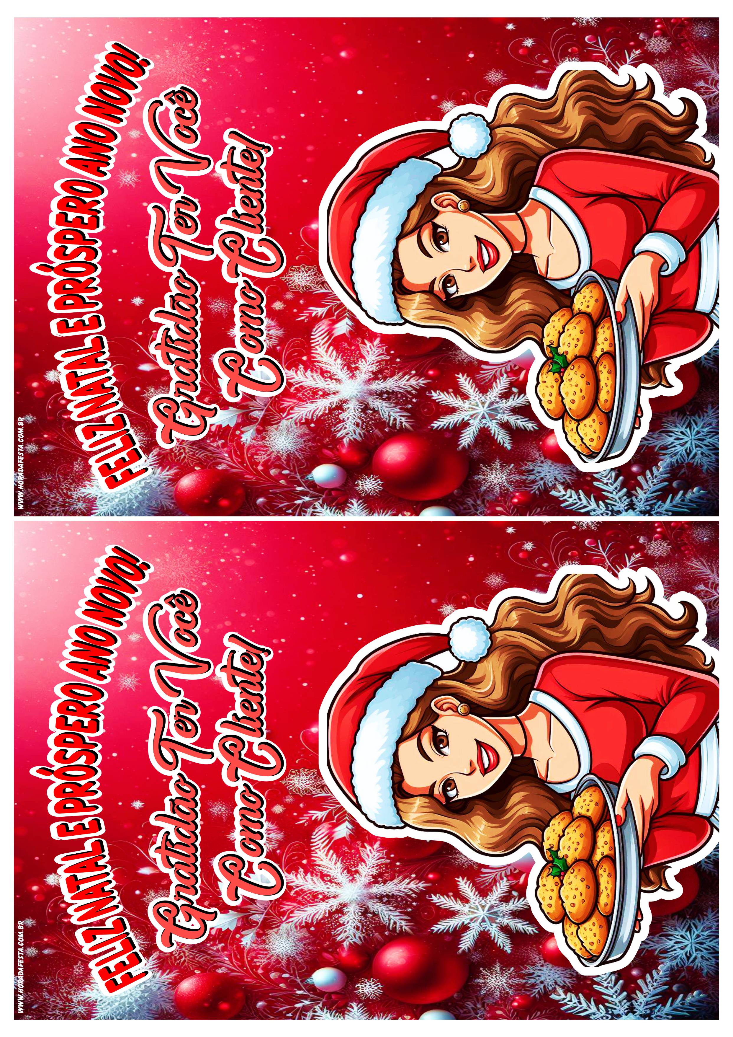 Feliz Natal e próspero ano novo cartão de agradecimento para cliente 2 imagens png