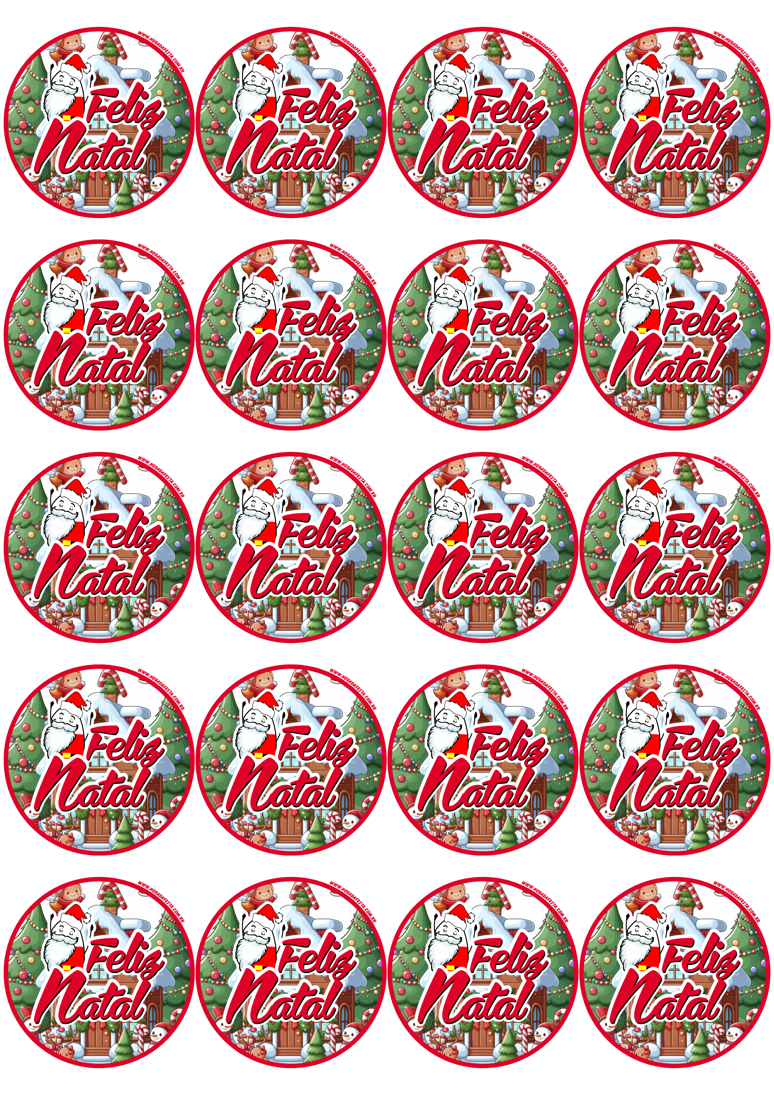 Decoração de Natal adesivo redondo painel tag sticker faça a sua festa artigos de papelaria 20 imagens png