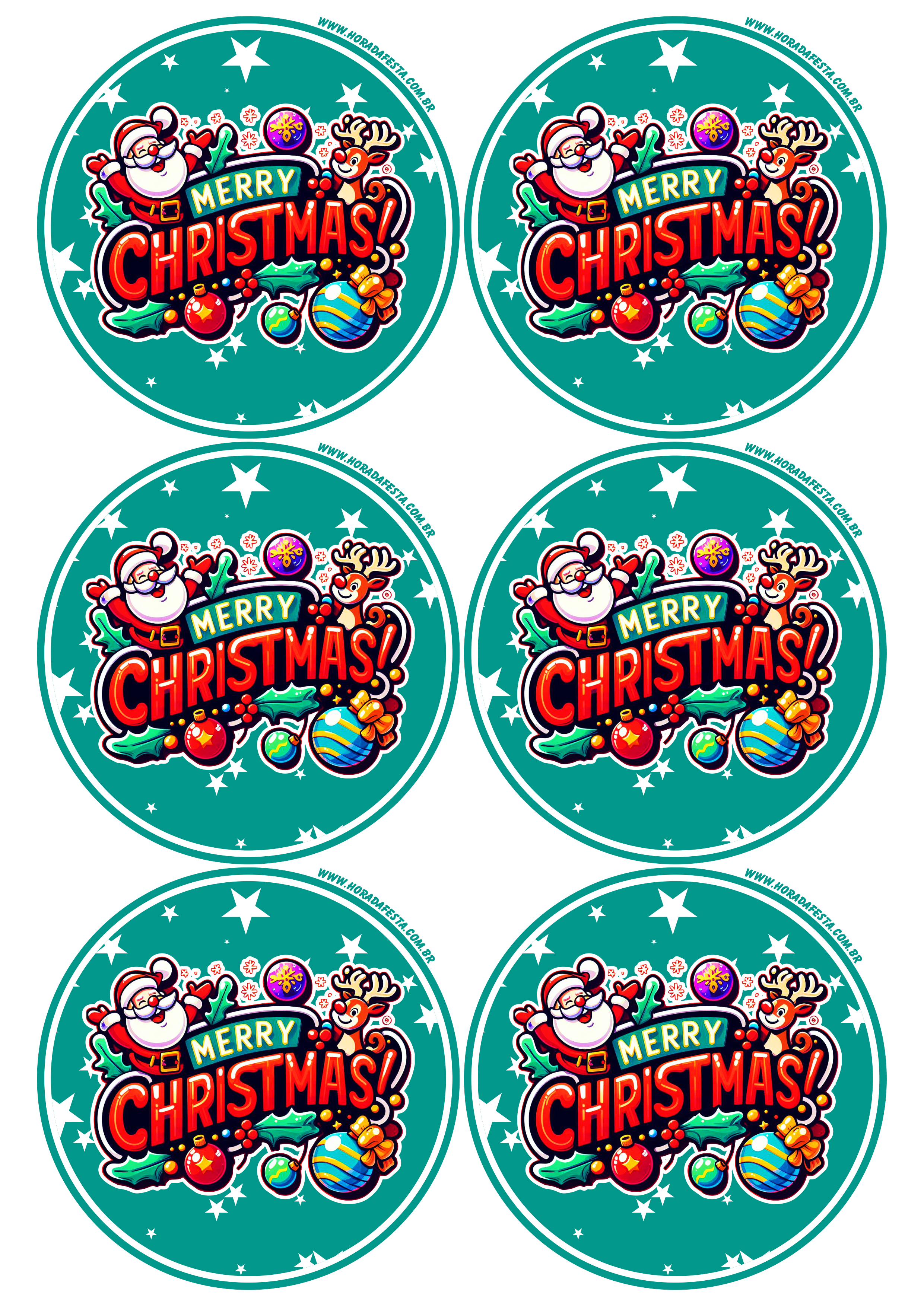 Merry Christmas adesivo redondo decoração de natal renda extra com personalizados 6 imagens png