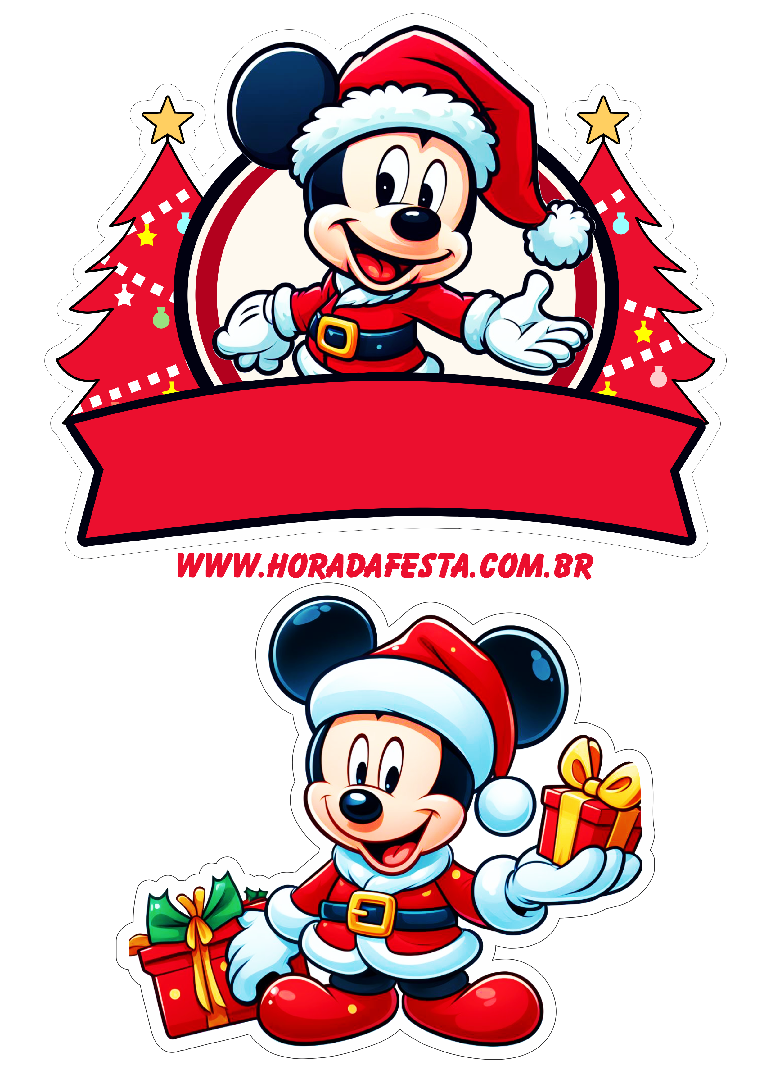 Mickey mouse topo de bolo para baixar decoração de natal fazendo a nossa festa png