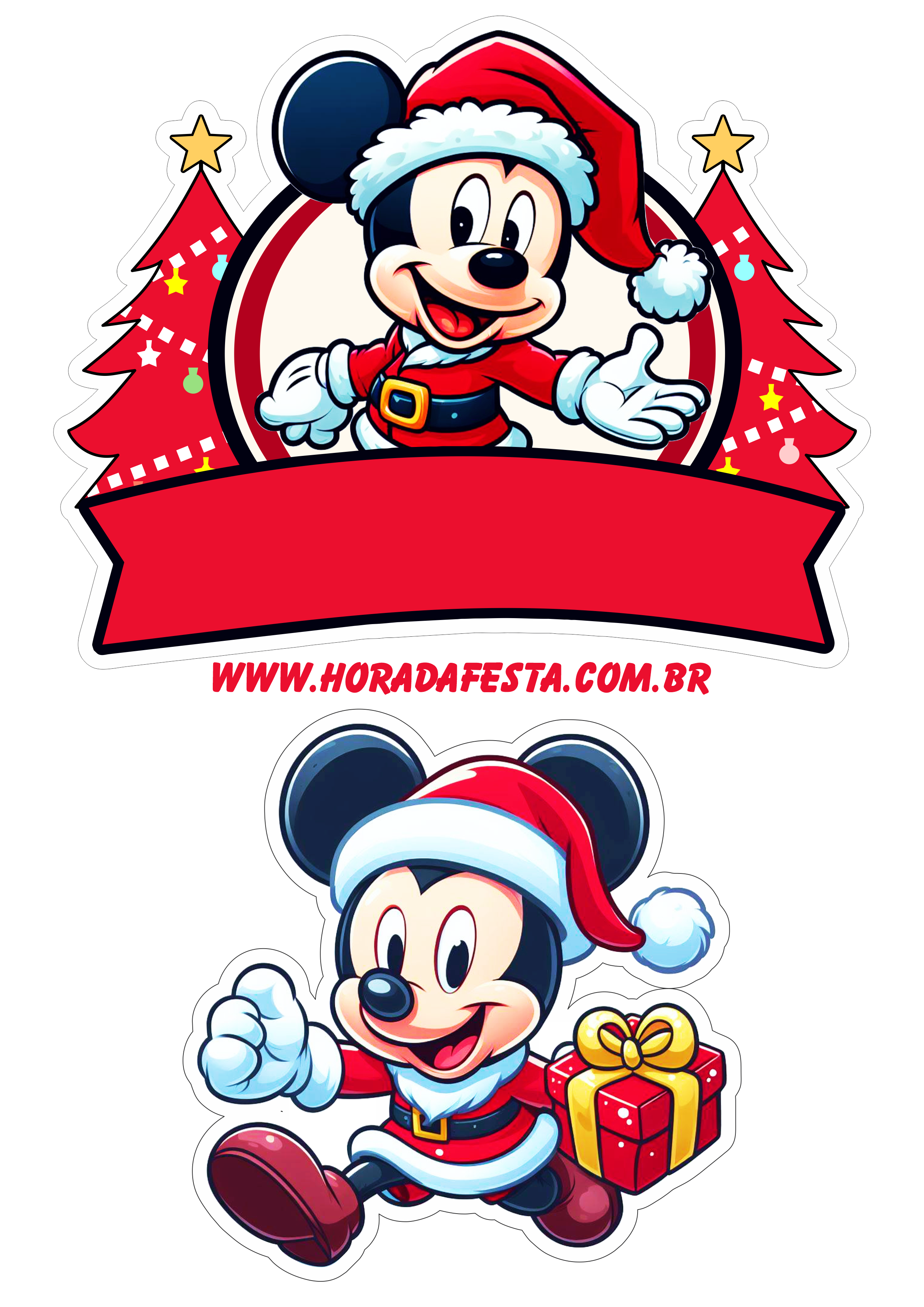 Mickey mouse topo de bolo para baixar decoração de natal faça a sua festa png
